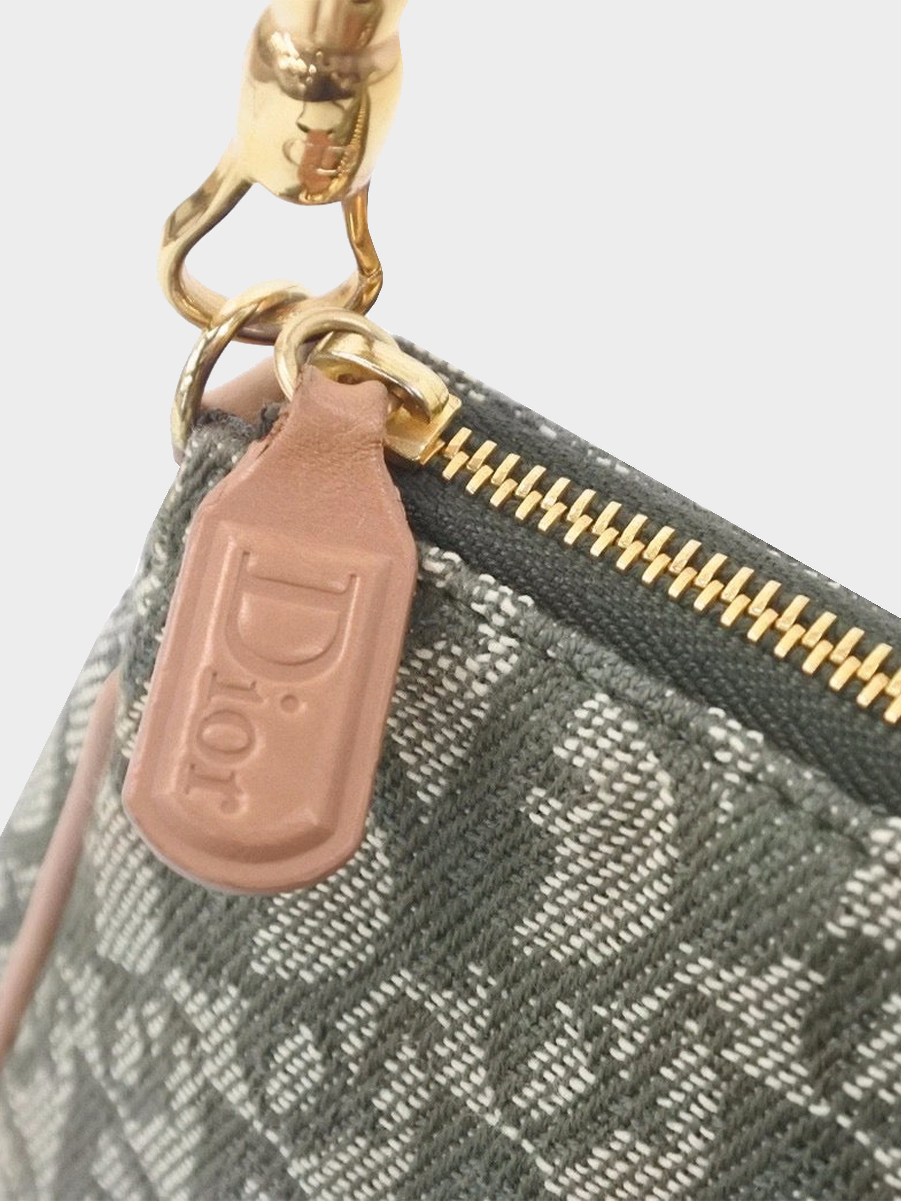 Christian Dior 2001 Monogram Khaki Green Saddle Bag