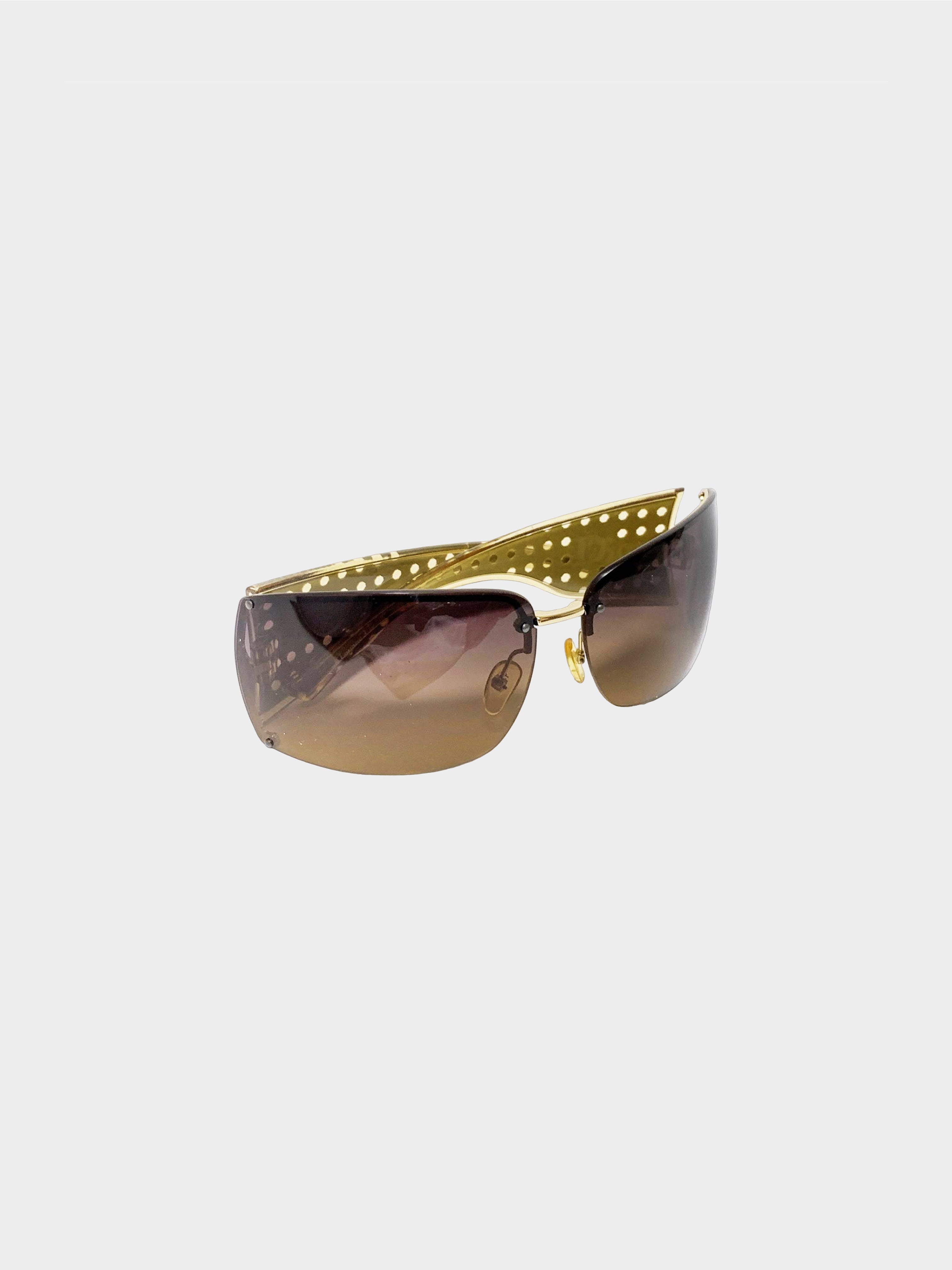 Christian Dior 2000s Khaki Quadrille Sunglasses