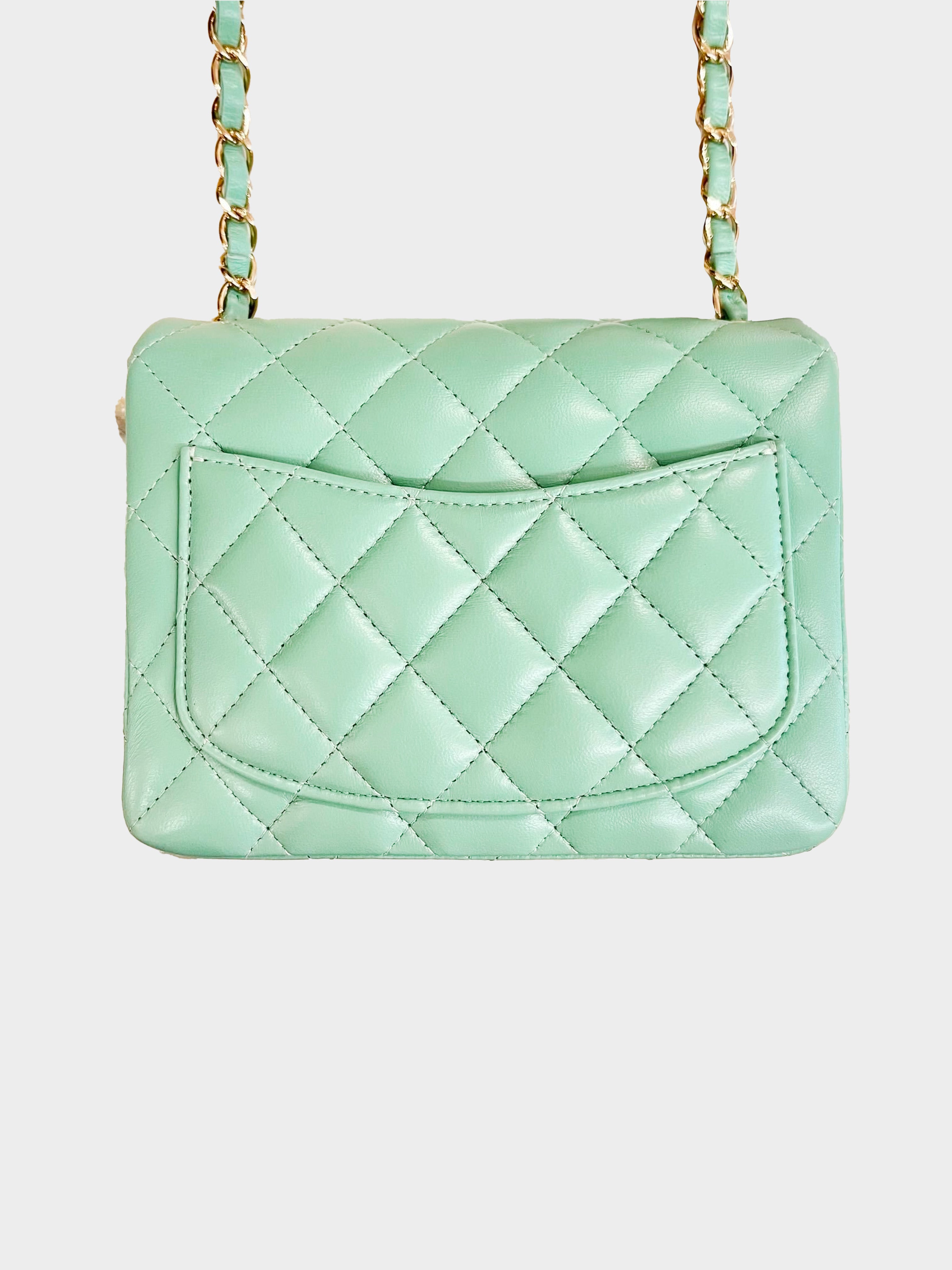 Chanel 2020 Pistachio Lambskin Mini Flap Bag