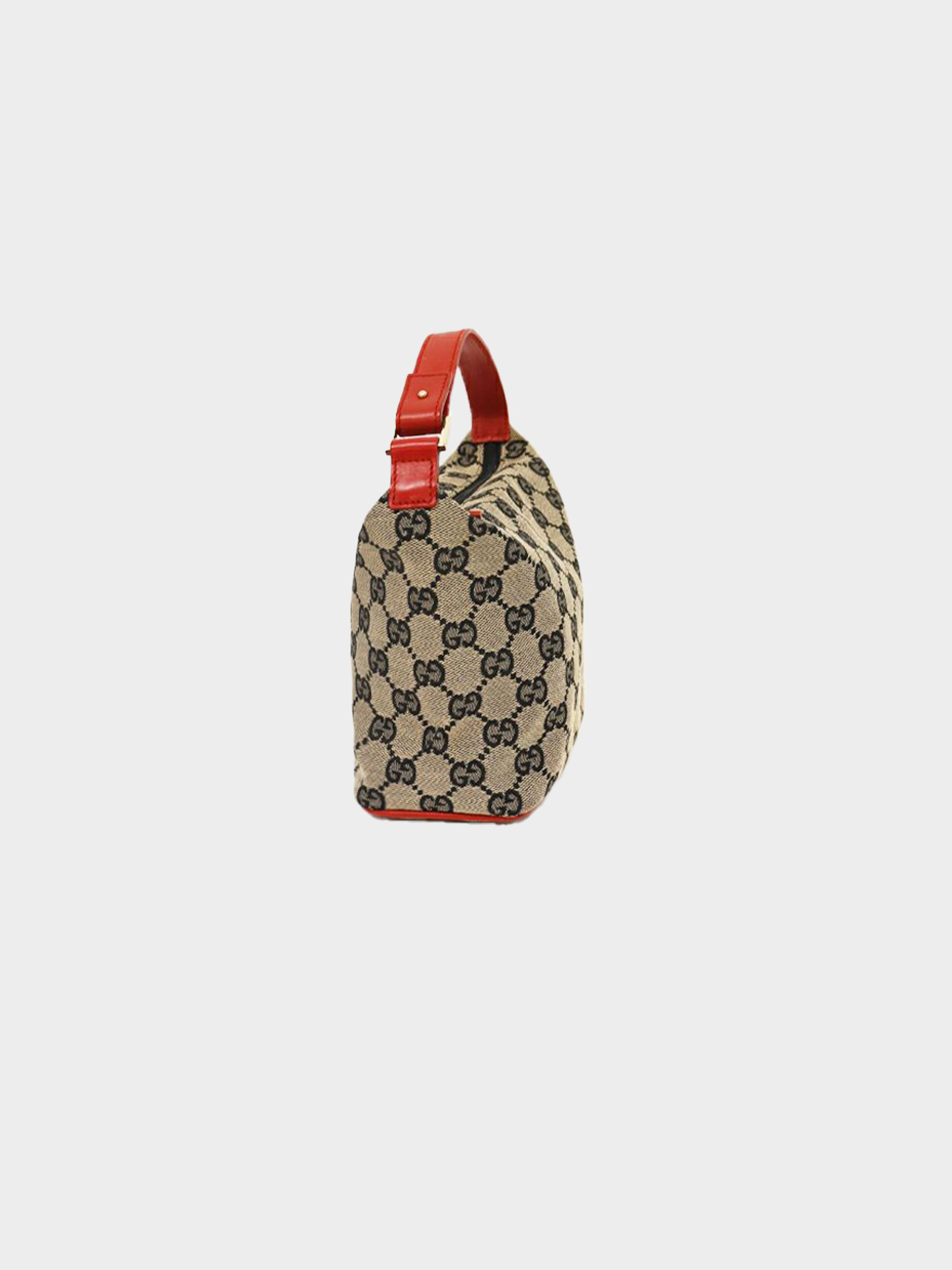Gucci 1990s GG Canvas Leather Mini Zipped Hand Bag · INTO