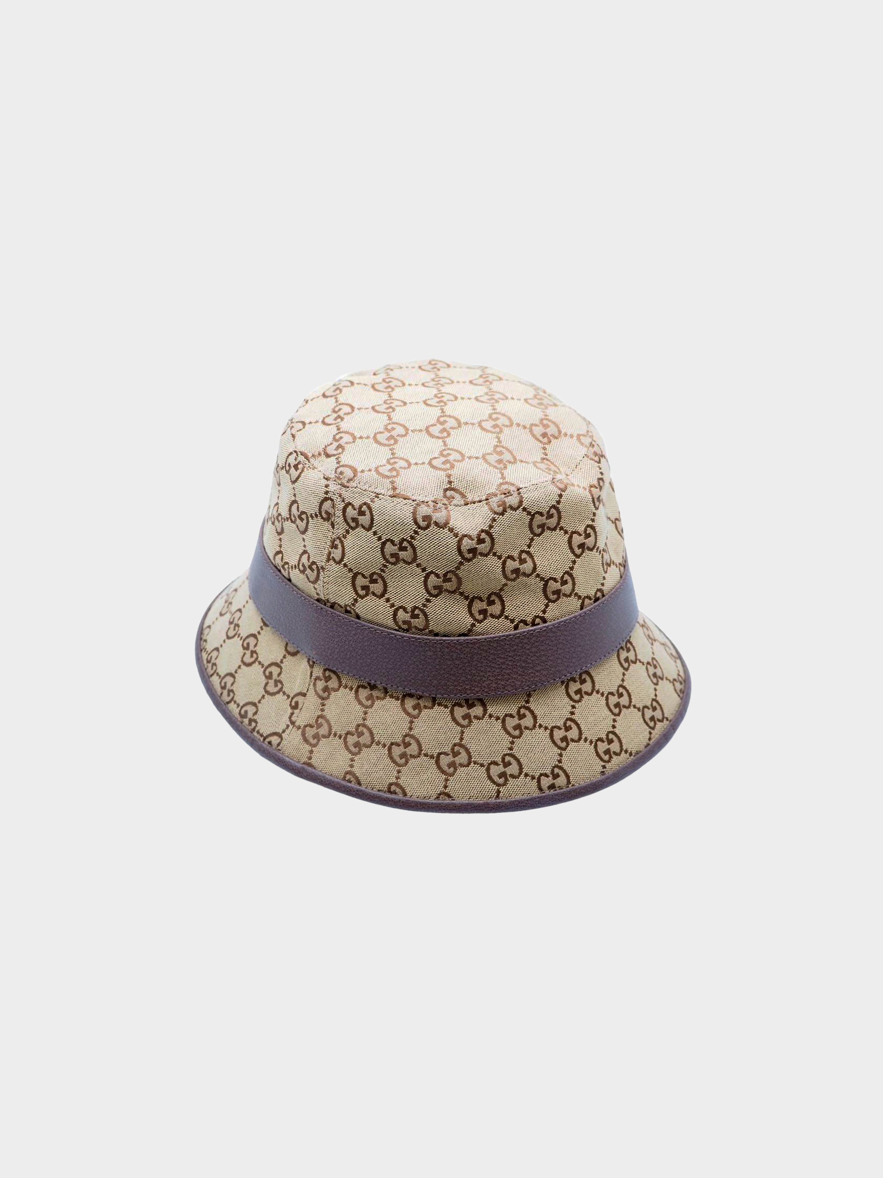 Gucci 2019 Brown Monogram Double G Bucket Hat · INTO