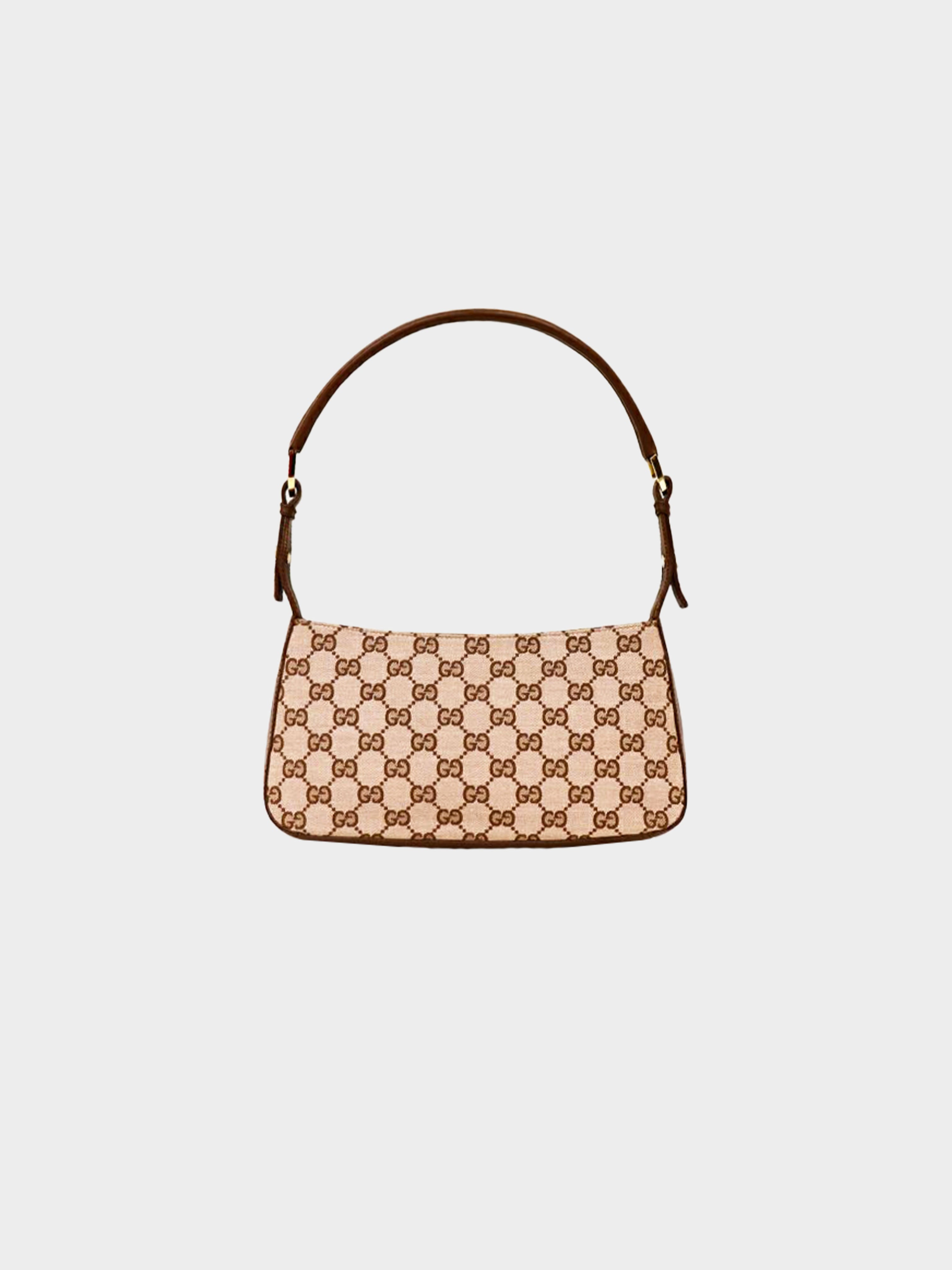 Gucci 2000s GG Canvas Leather Shoulder Bag · INTO