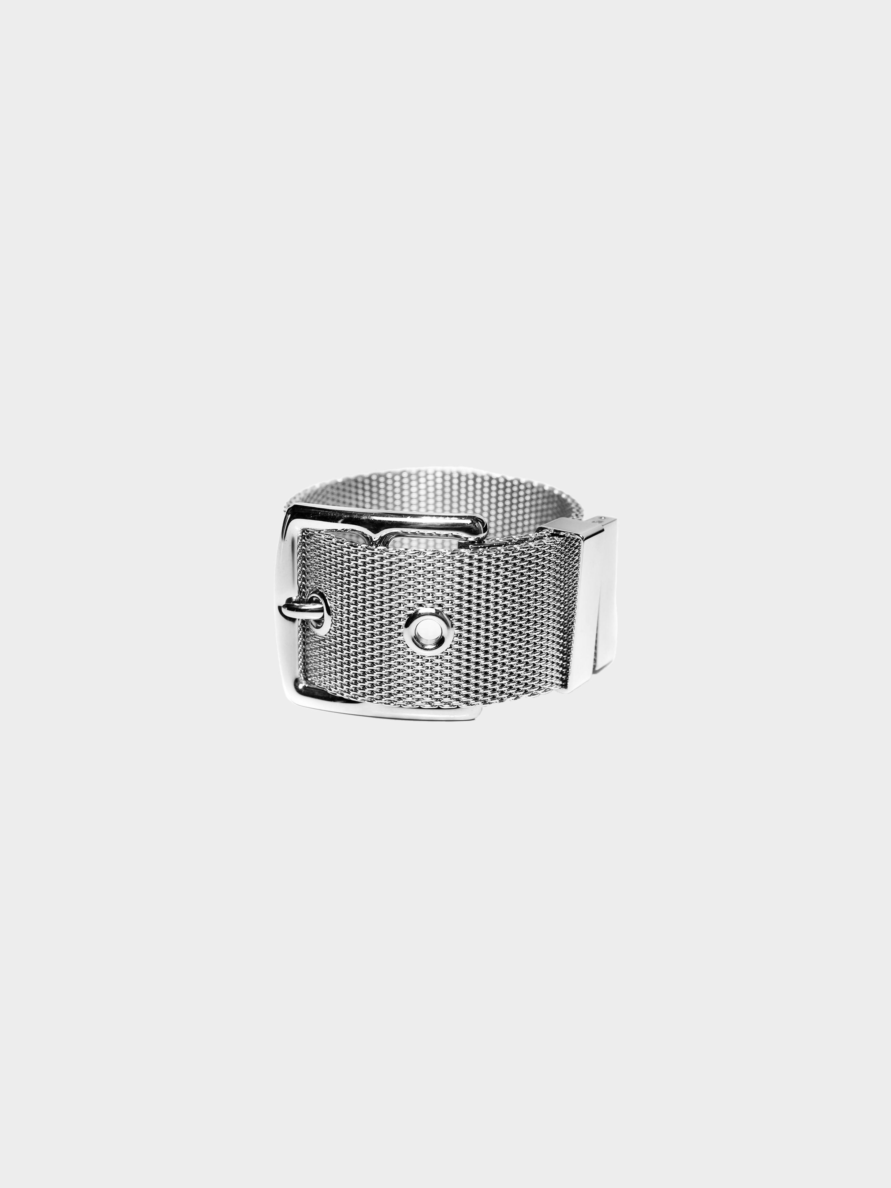 Hermès 2000s Sterling Mesh Link Buckle Bracelet