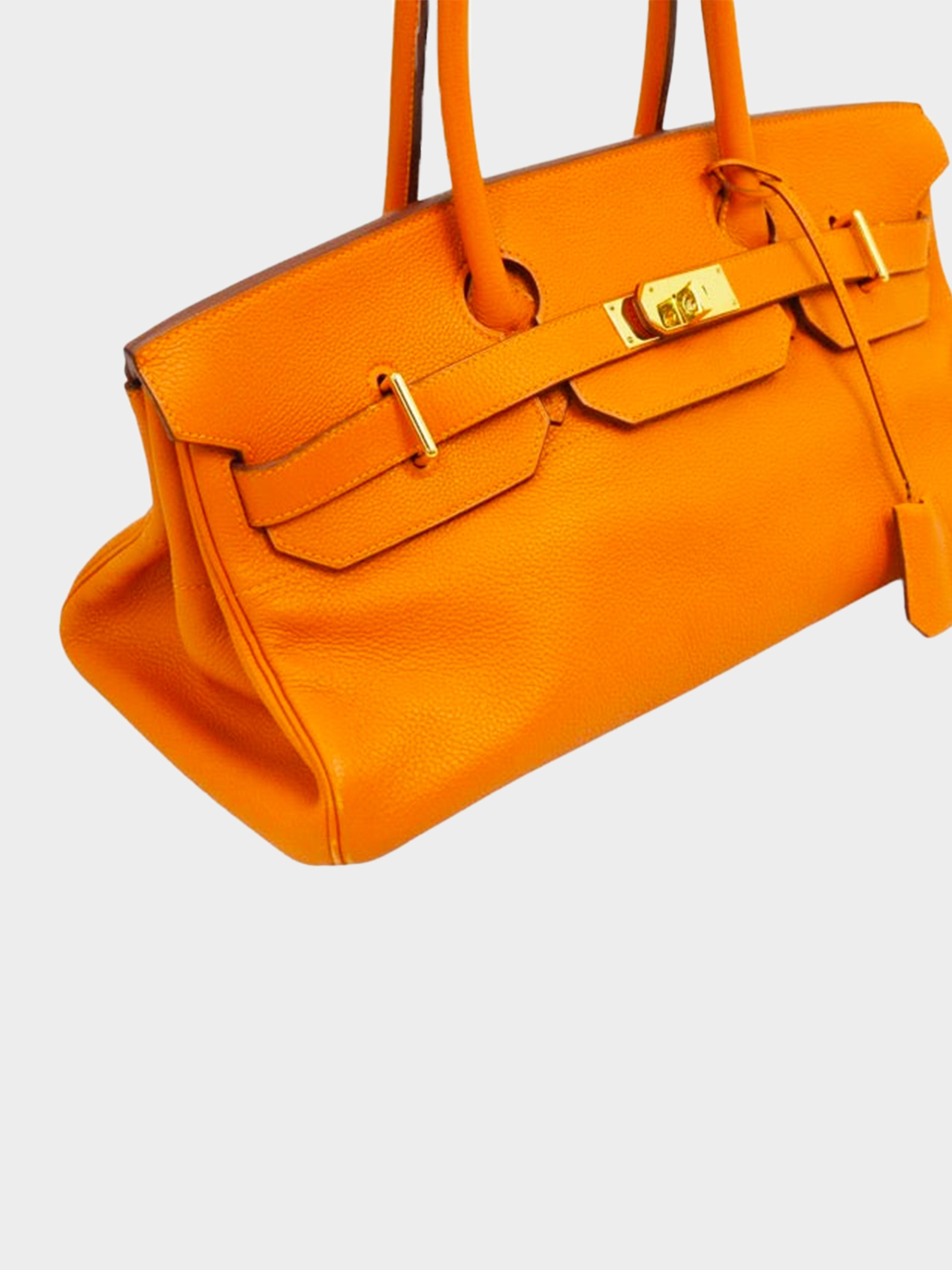 Hermès 2005 by Jean Paul Gaultier Clemence Orange Shoulder Birkin Bag · INTO