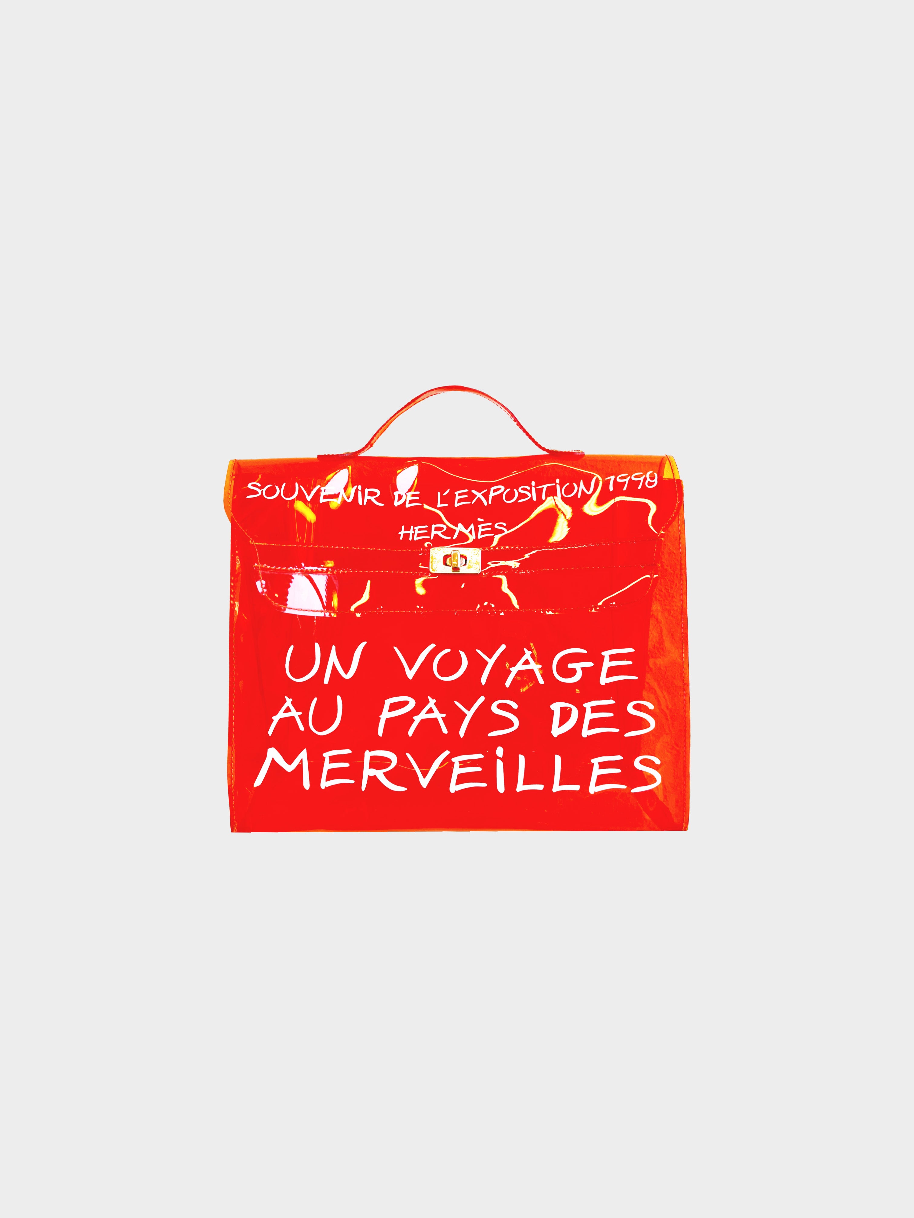 Hermès 1998 Rare Orange Souvenir De L'Exposition Translucent Kelly Bag