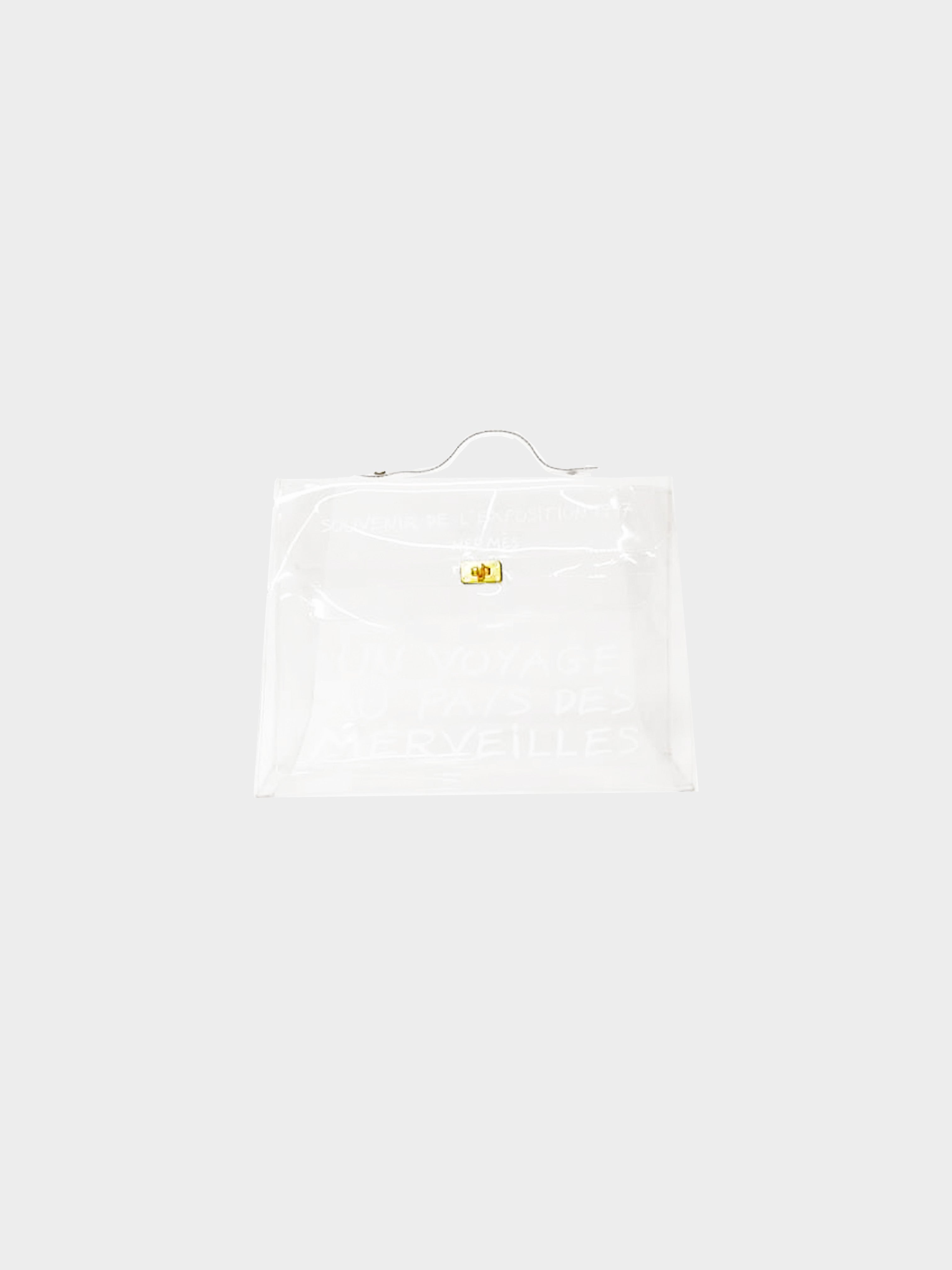 Hermes Clear Translucent Orange Souvenir De L'Exposition Kelly Bag 337her224