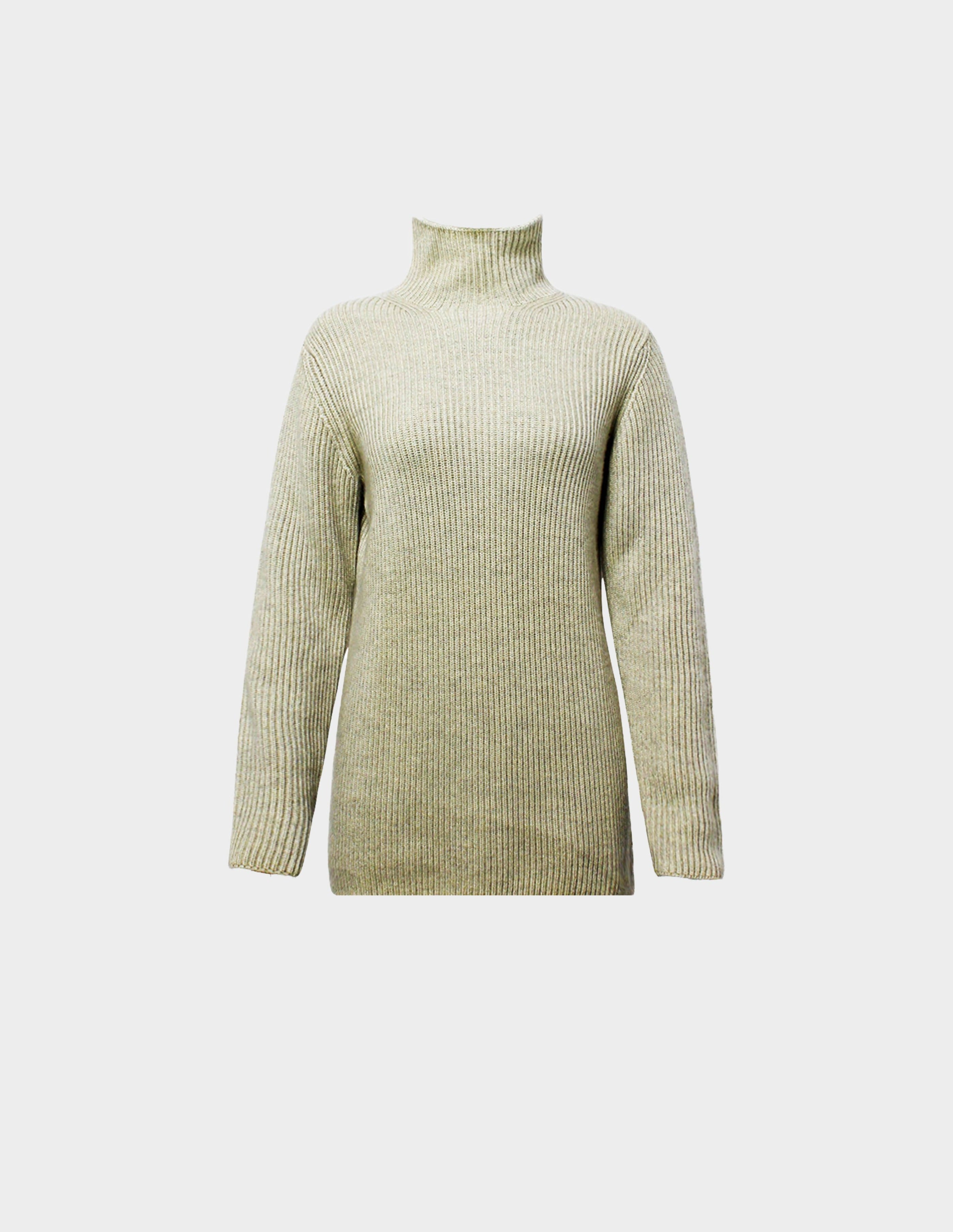 Louis Vuitton Cream Rib Knit Turtle Neck Sweater S