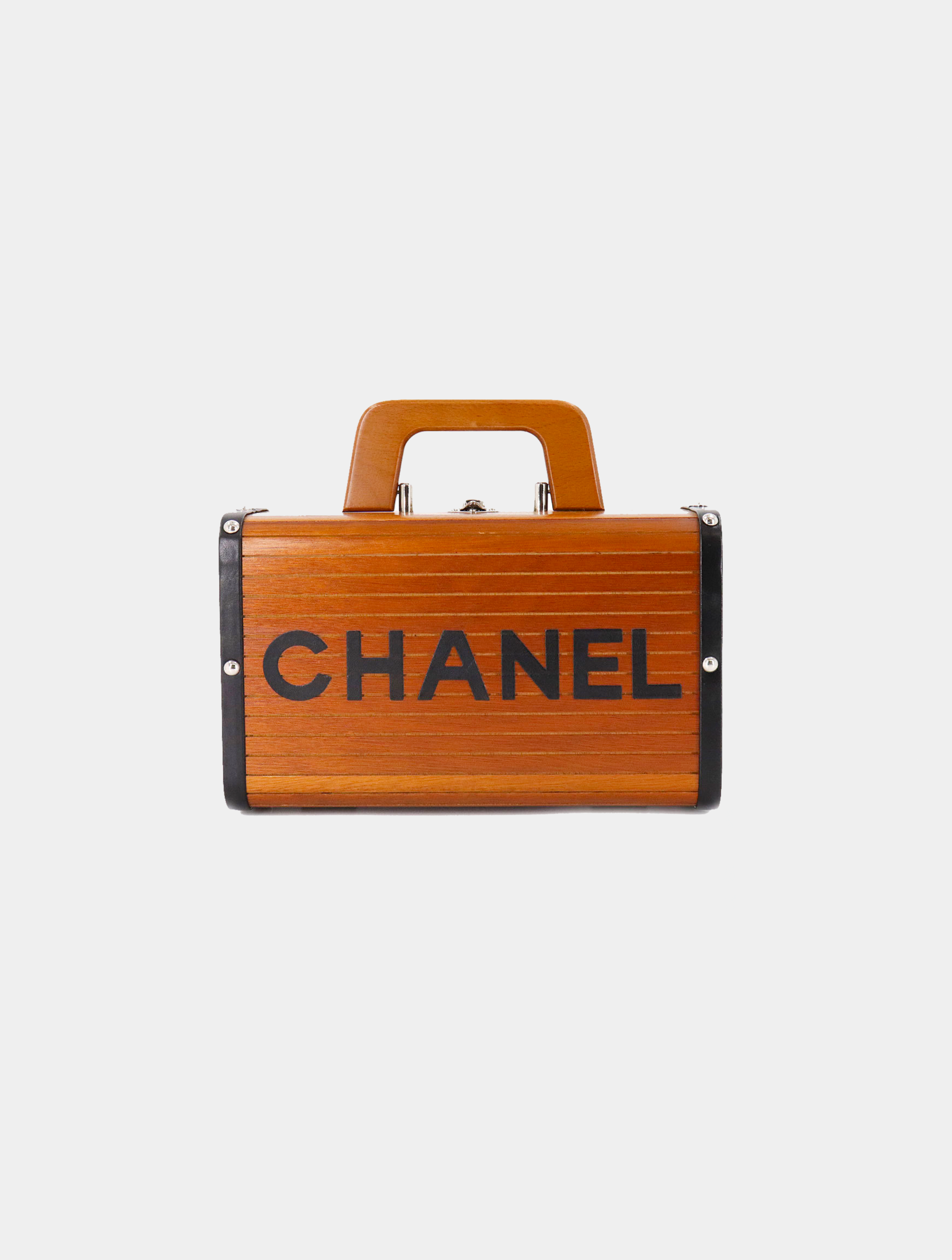 CHANEL * 1994-1996 Wooden Box Handbag 90289