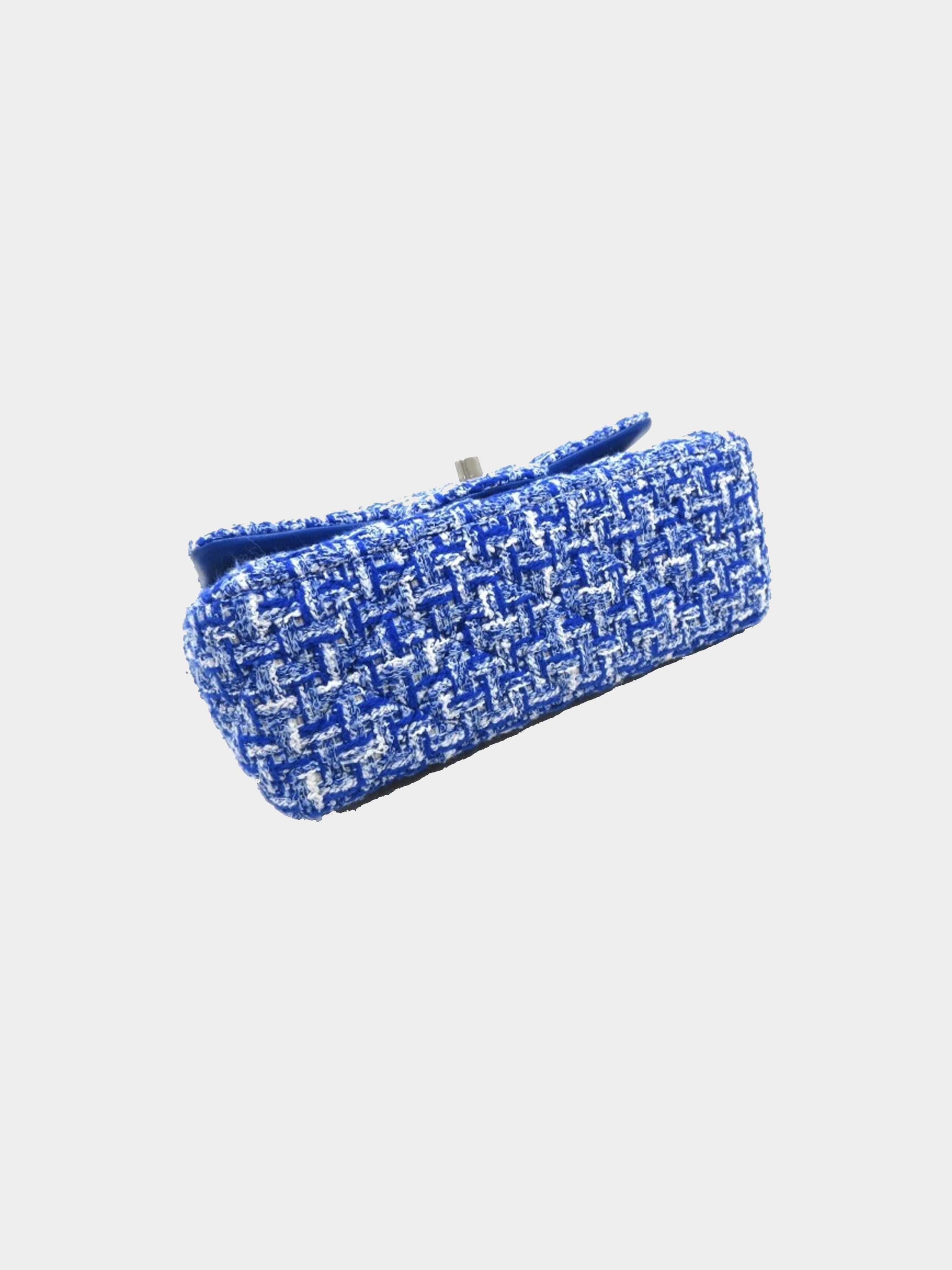 Chanel 2020s Blue Tweed Small Flap Bag