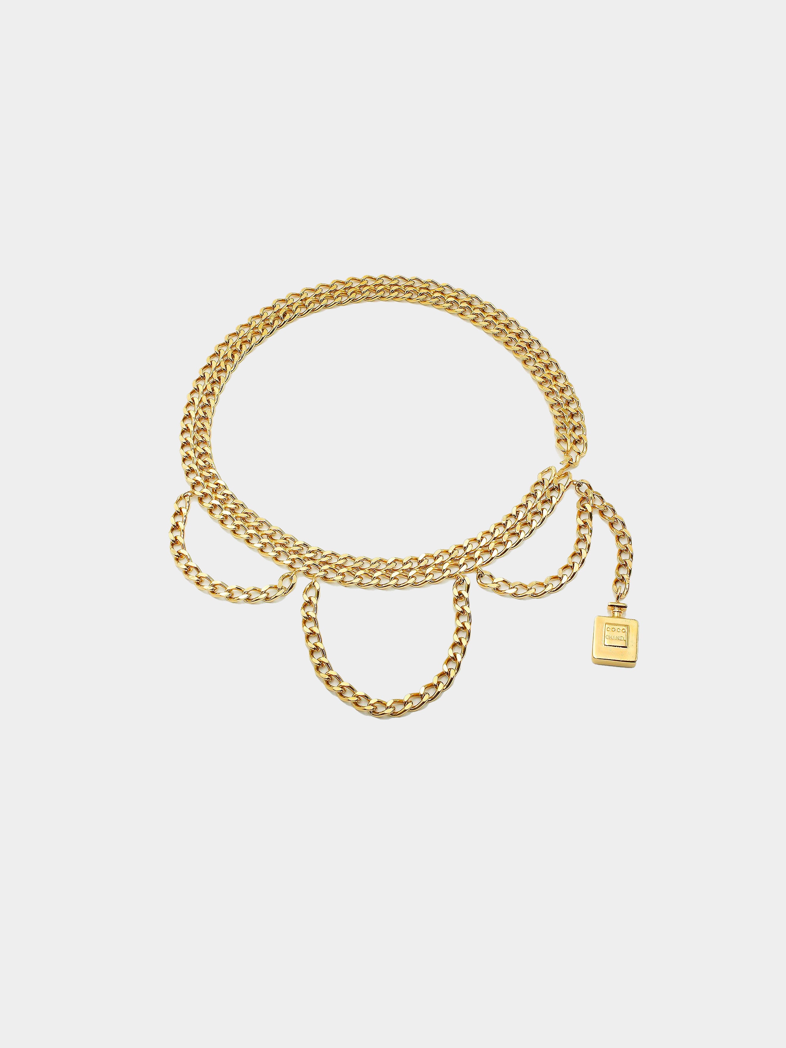 Chanel 1990s Gold Double Chain Perfume Belt
