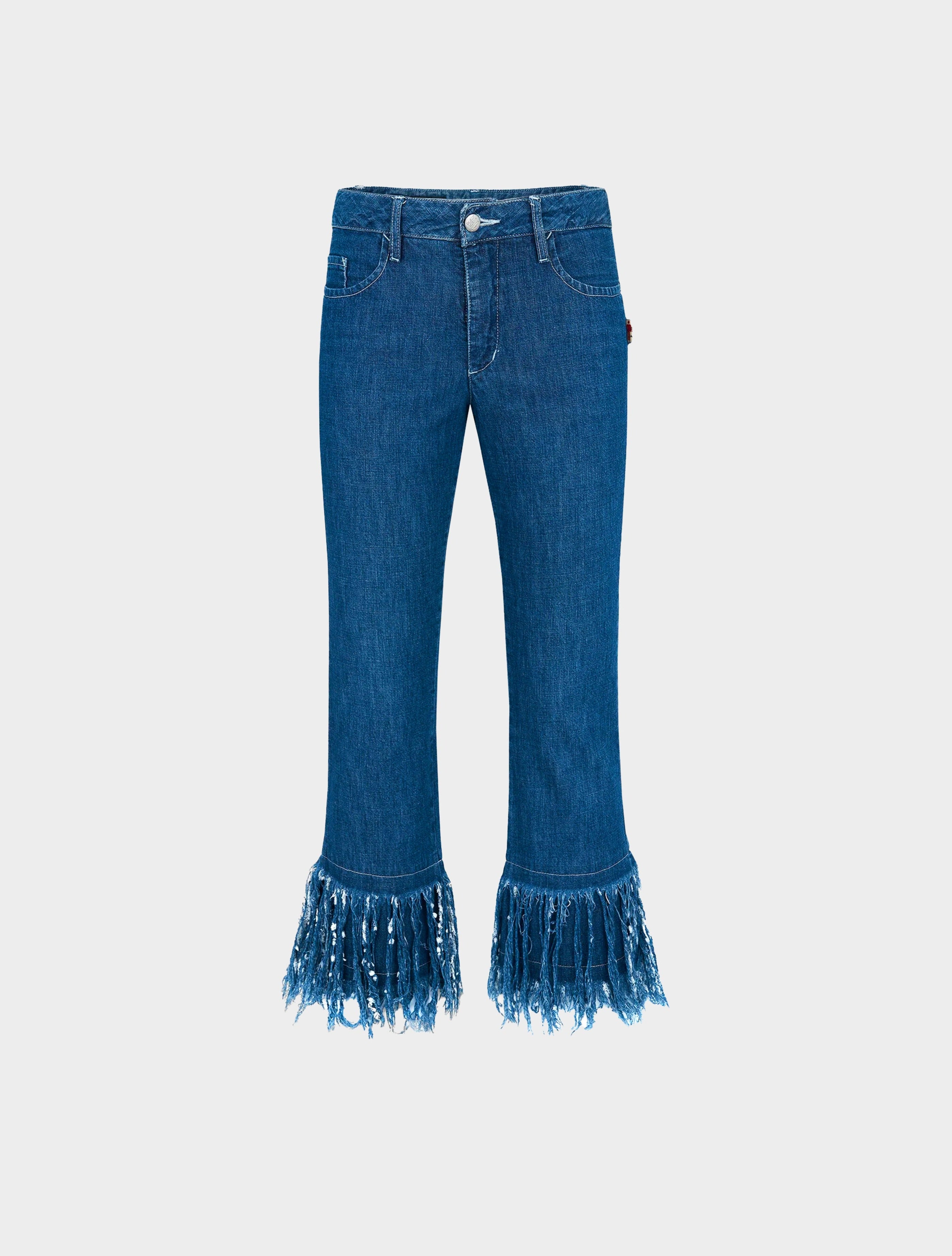 Jean Paul Gaultier 2000s Fringe Hem Jeans · INTO