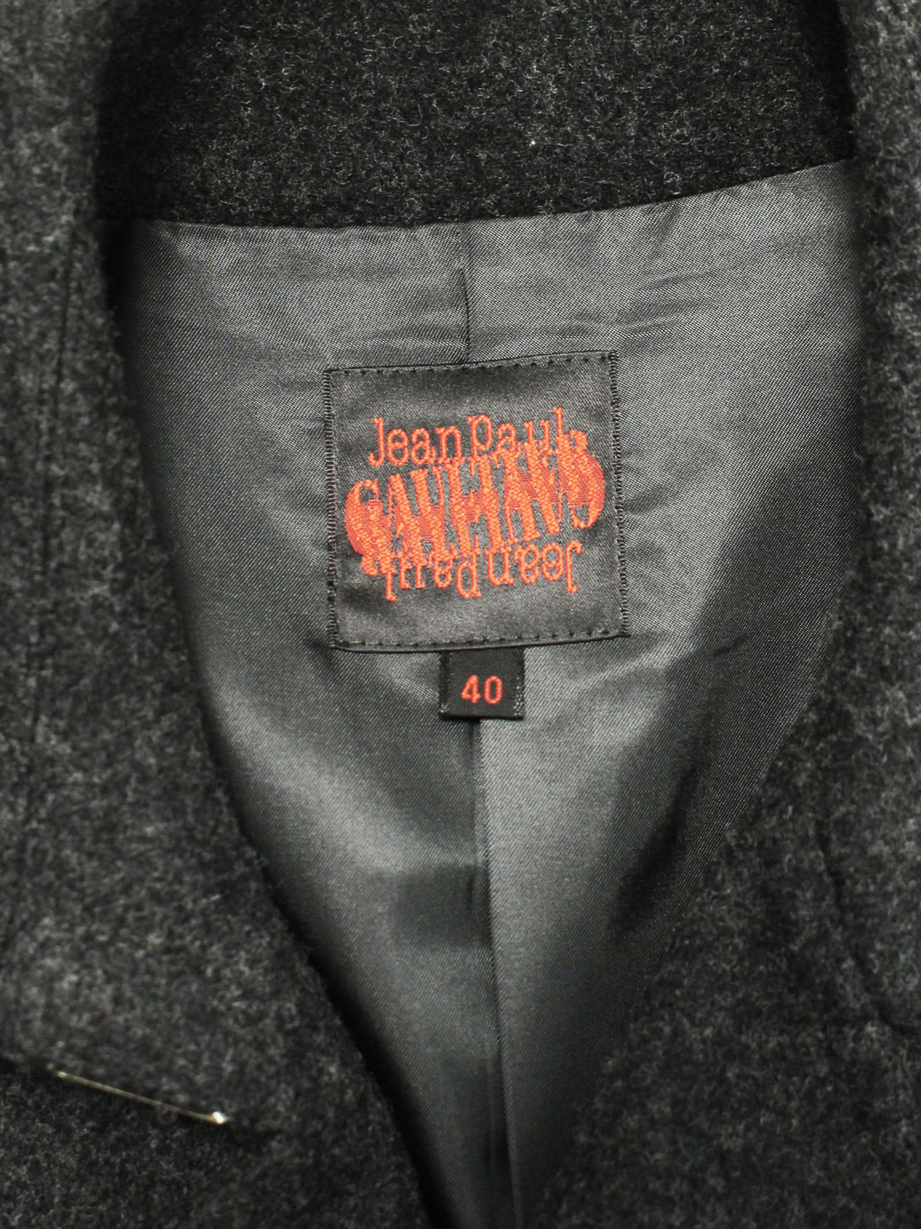 Jean Paul Gaultier 1990s Charcoal Gray Short Trench Coat