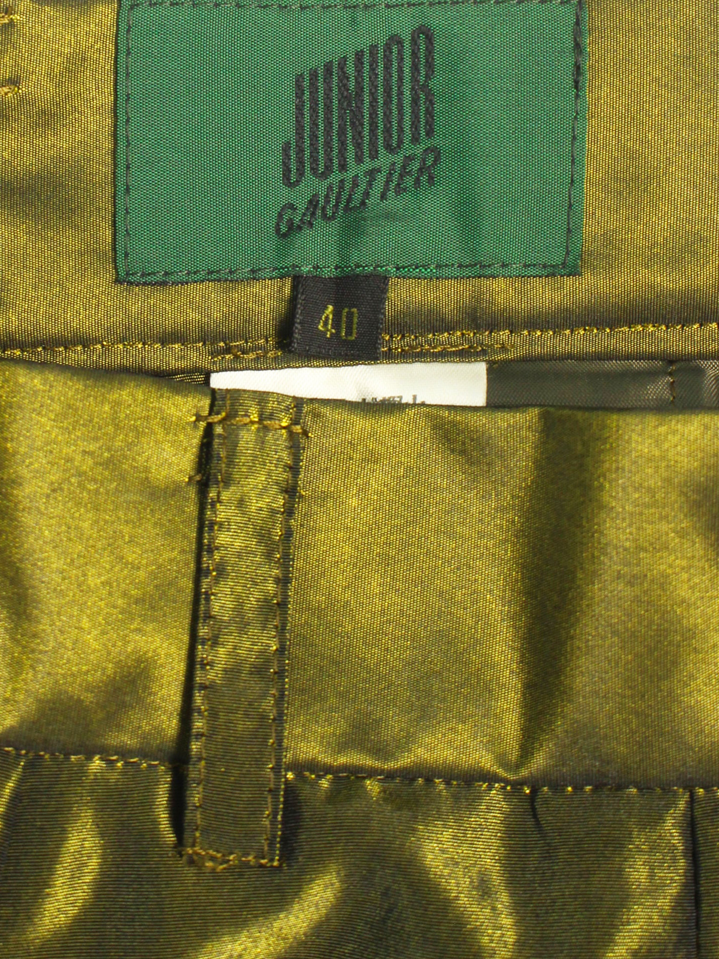 Jean Paul Gaultier 1990s Junior Gaultier Moss Green Metallic Shorts