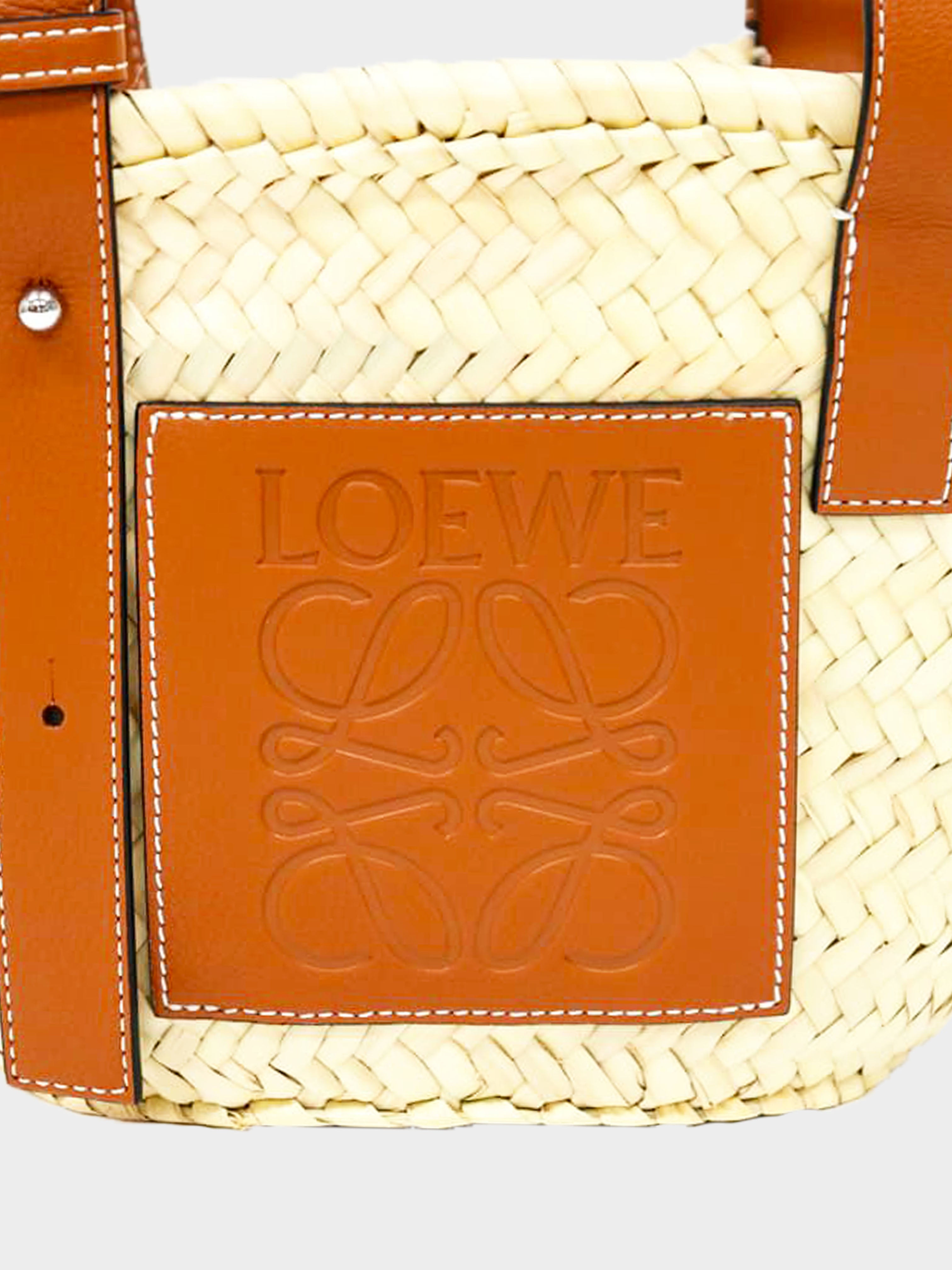 Loewe Braided Leather Bag Strap In Brown/yellow