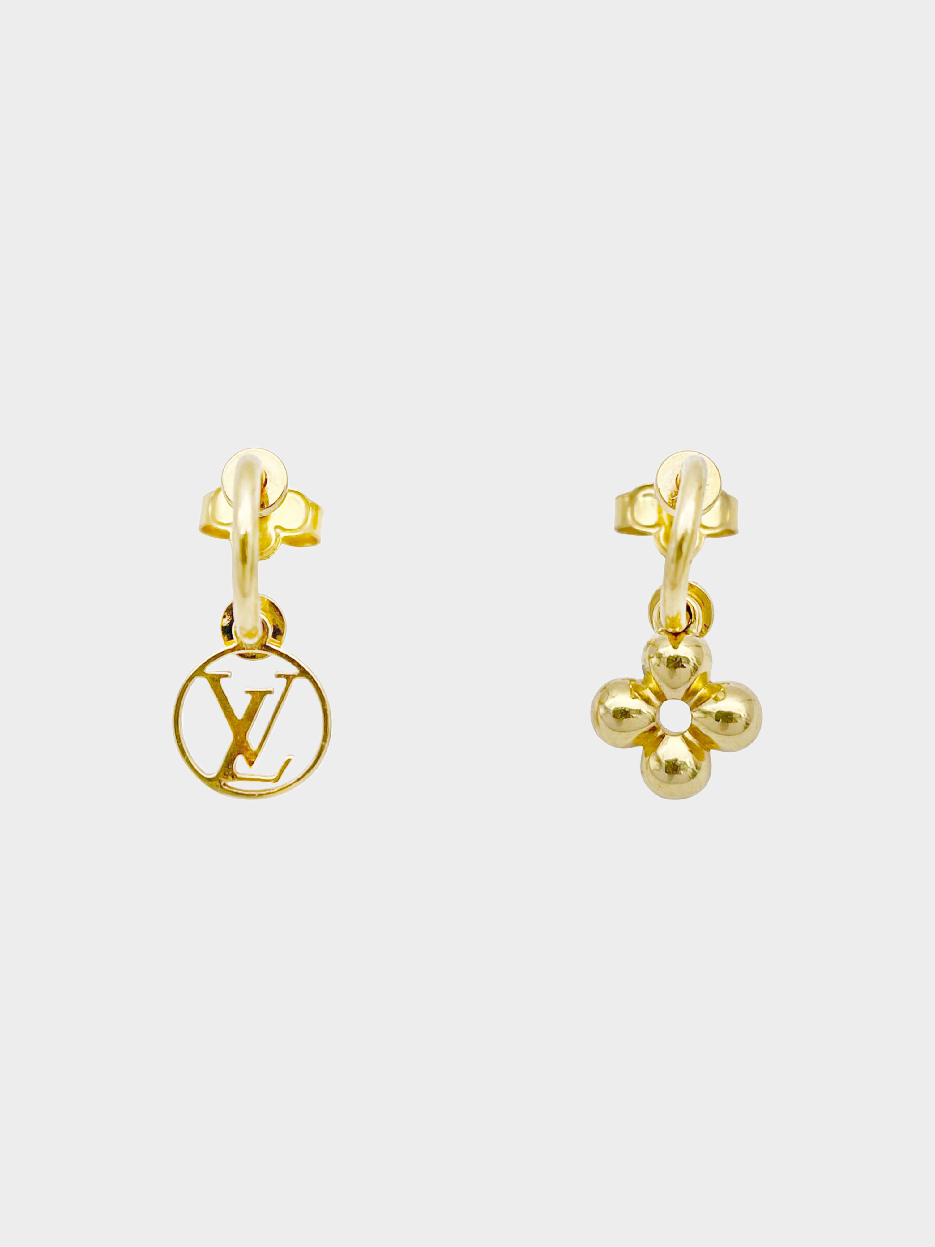 Louis Vuitton 2000s Charm Silver Hoop Earrings · INTO