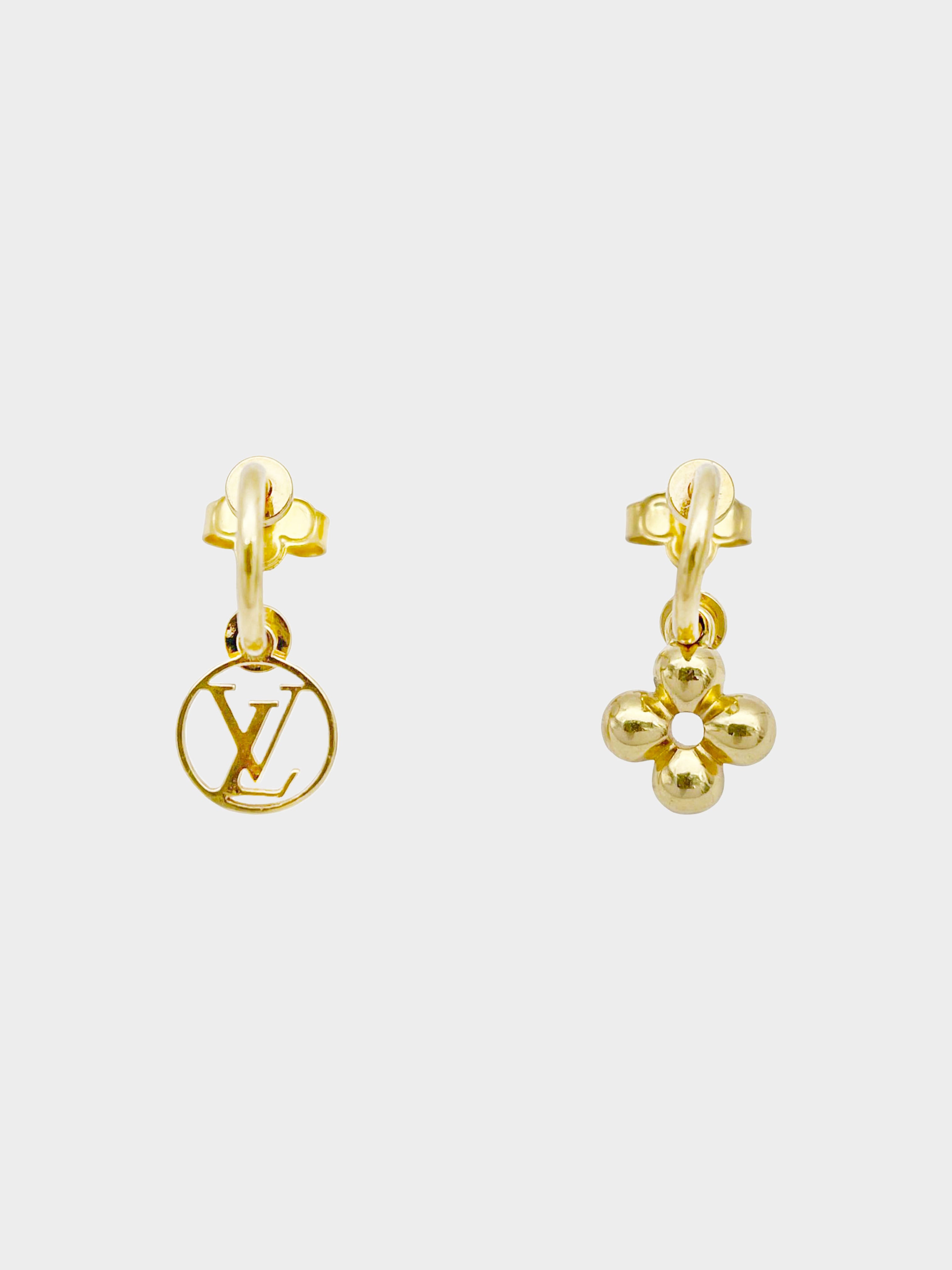 Louis Vuitton Blooming Earrings Gold Plated Metal