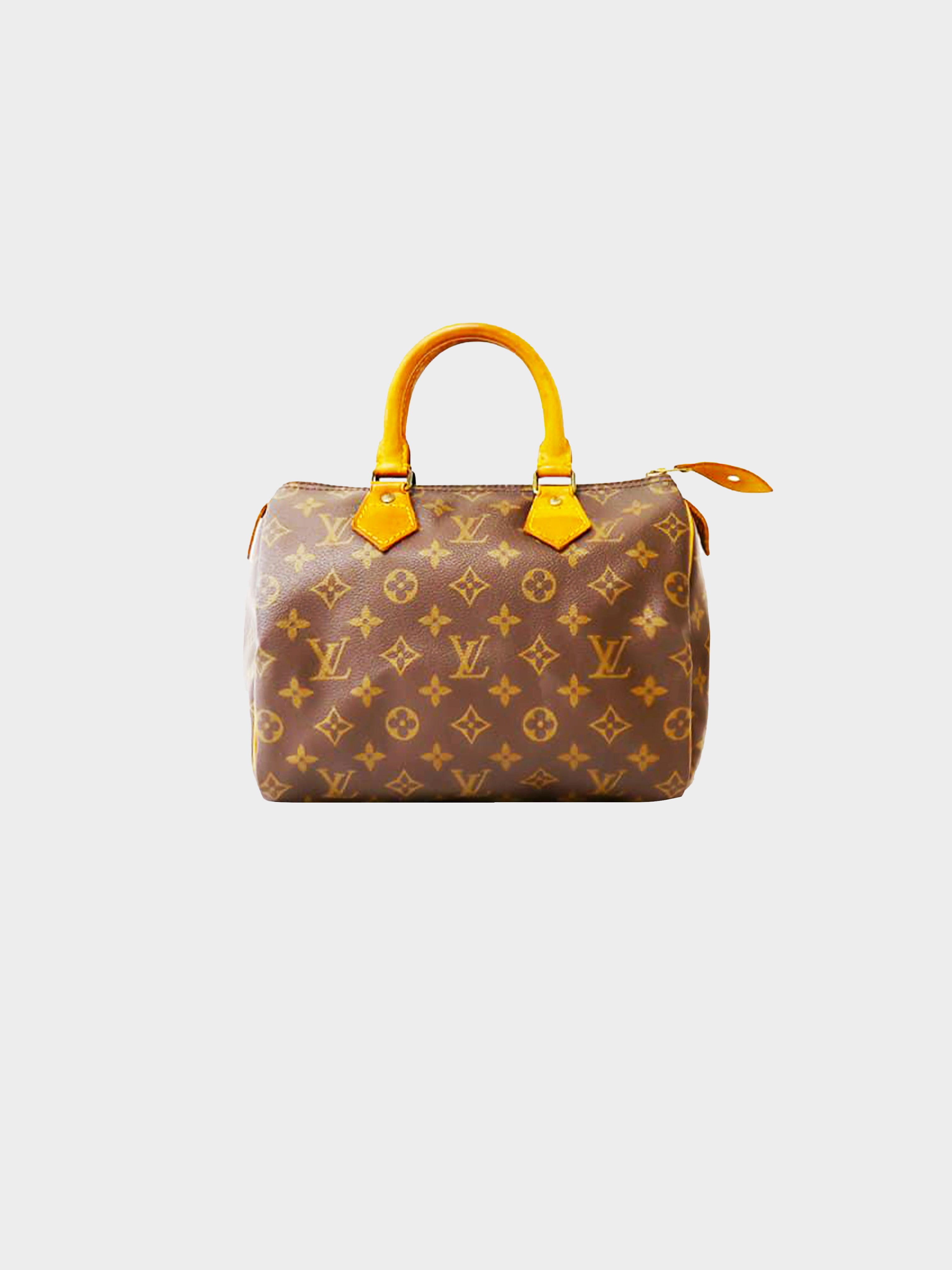 1991 Louis Vuitton Brown Monogram Coated Canvas and Leather Vintage Mini HL  Speedy at 1stDibs