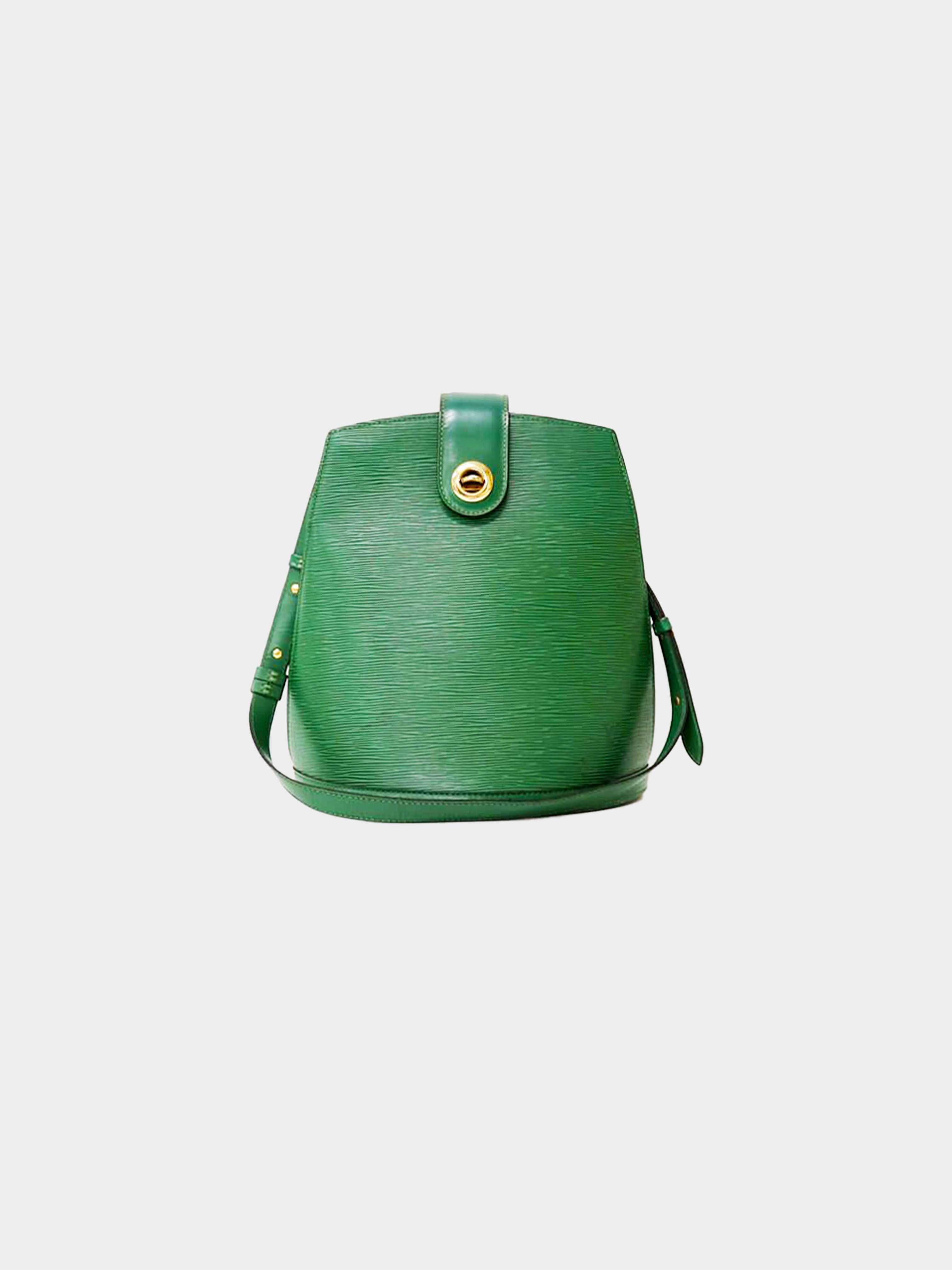 Louis Vuitton Vintage Cluny Green Epi Leather Bucket Shoulder Bag