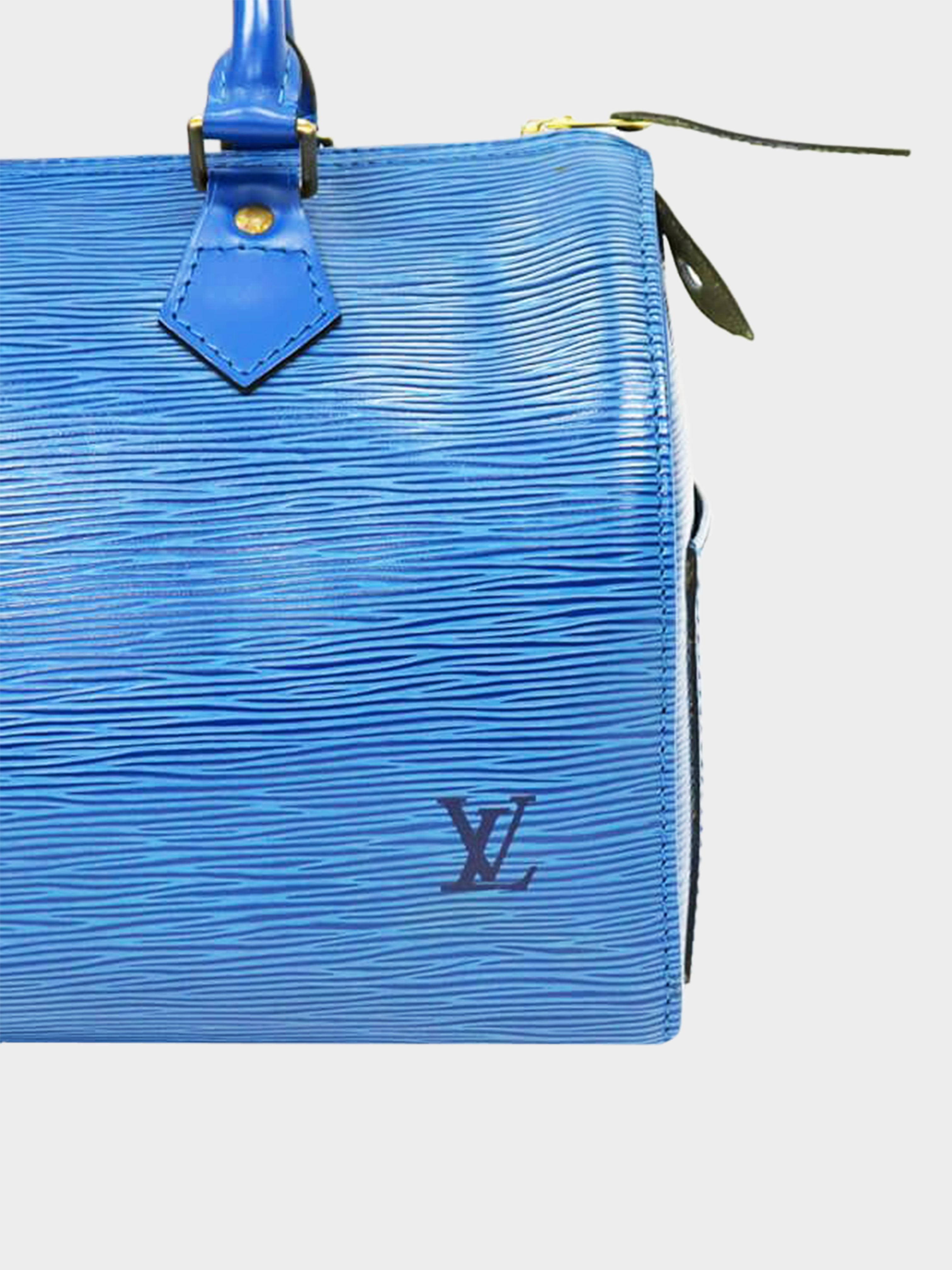 Louis Vuitton 1995 Blue Epi Speedy 25 Handbag · INTO