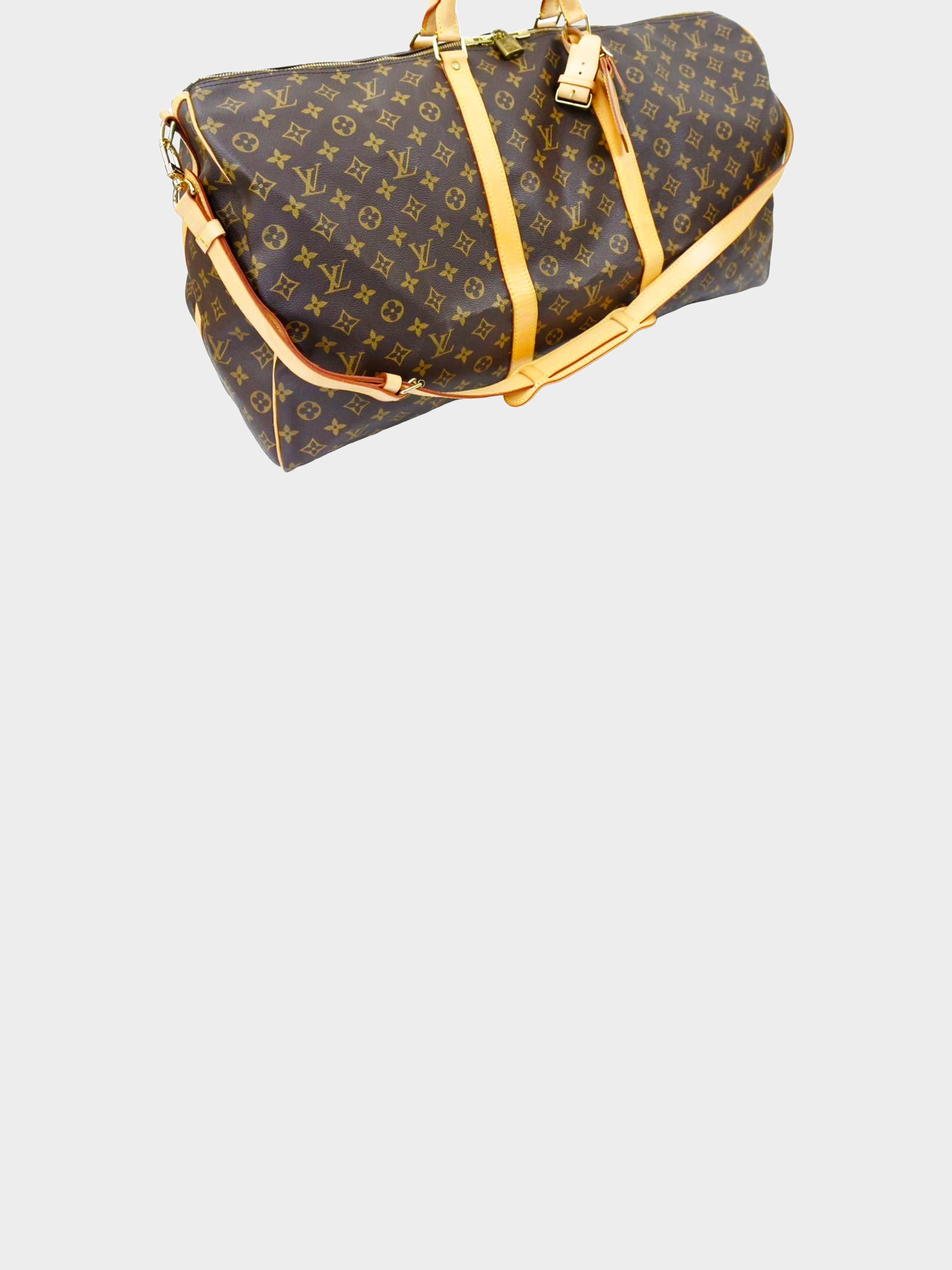 Louis Vuitton Monogram Keepall Bandouliere 60 Duffle Bag with