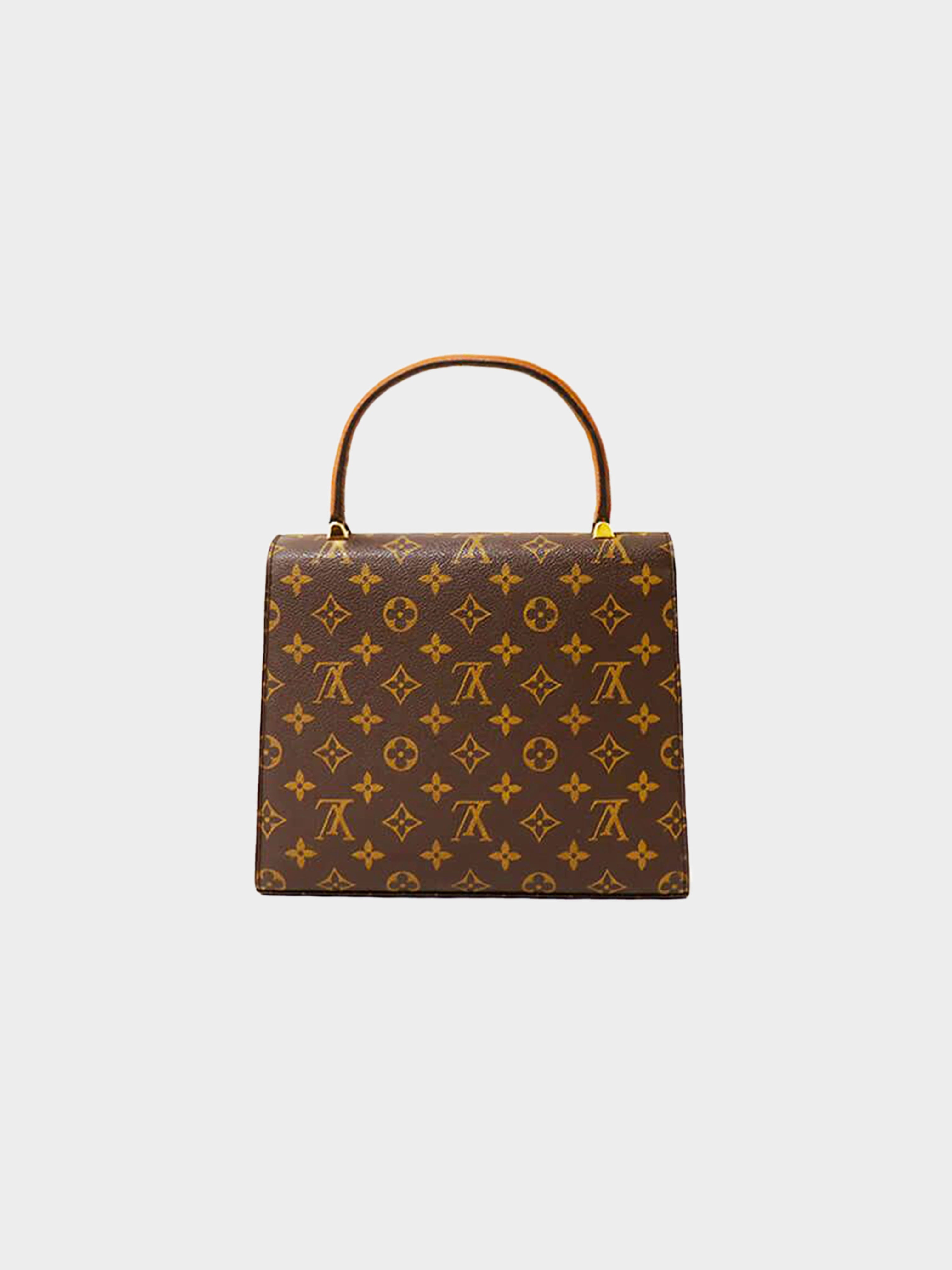 LOUIS VUITTON Authentic Women's Monogram Hand Bag Malesherbes Brown  Leather