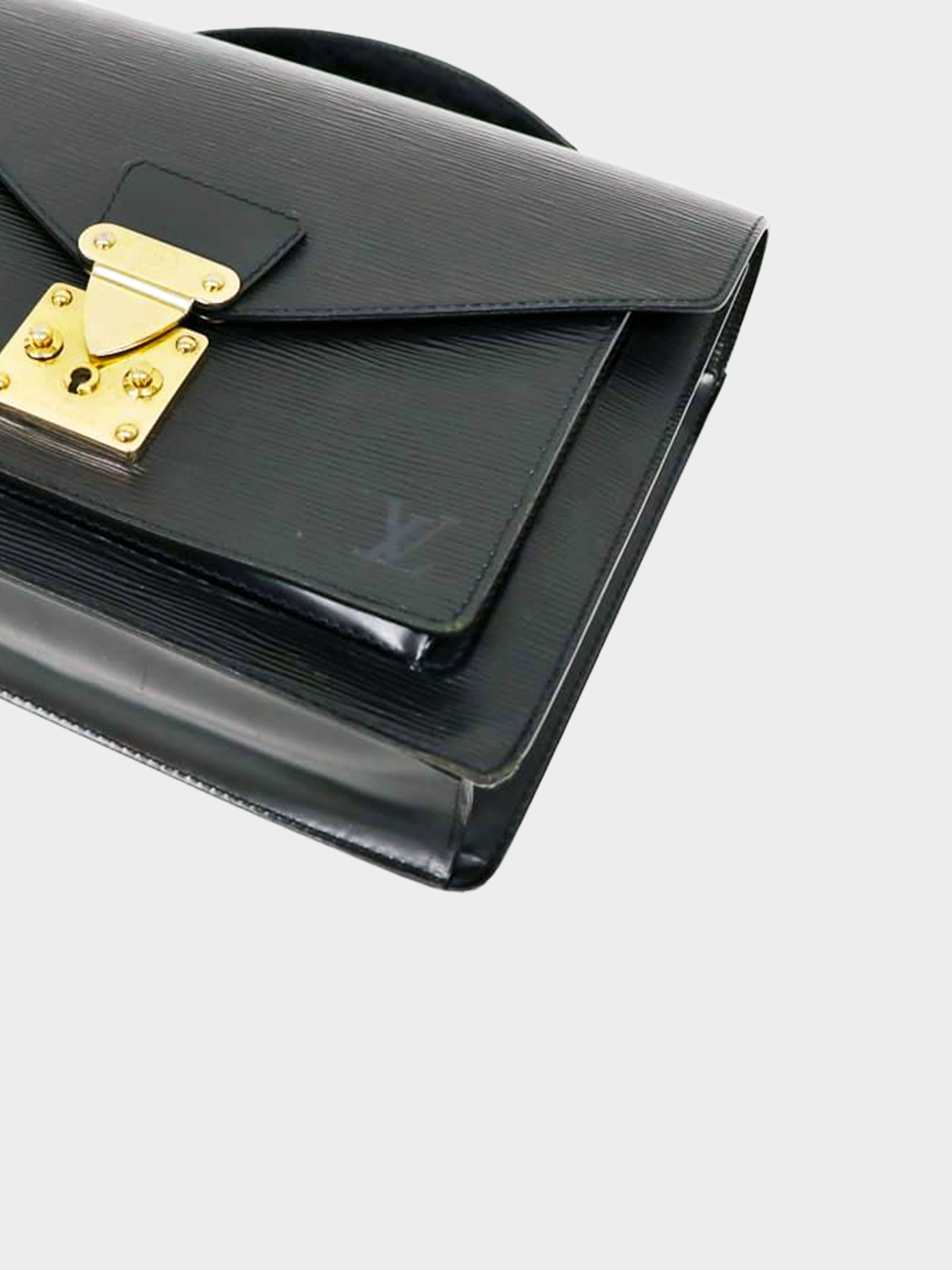 LOUIS VUITTON Epi Leather Monceau Briefcase Bag Black - Sale