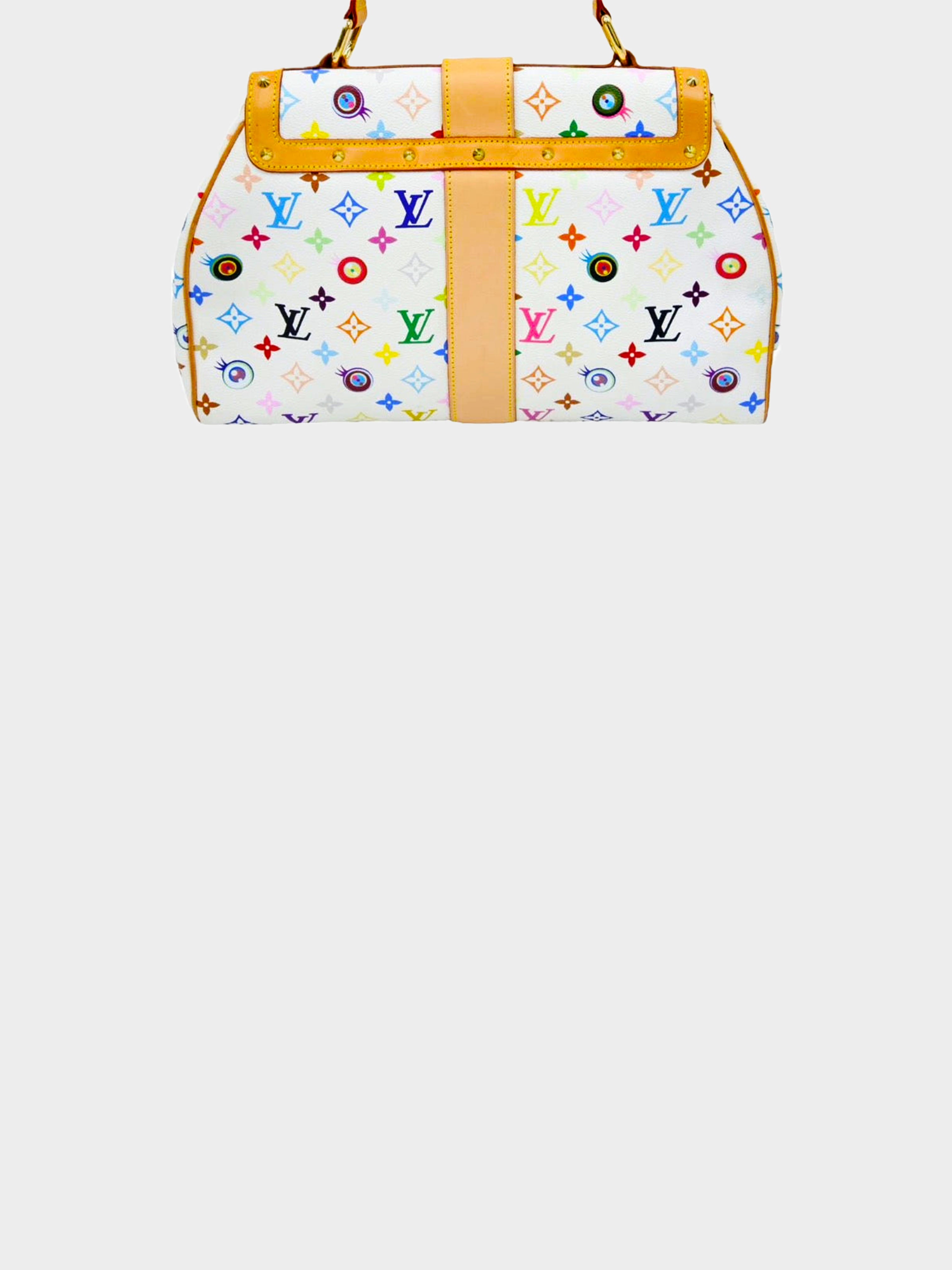 Takashi Murakami x Louis Vuitton White Monogram Multicolore Eye Love You Handbag