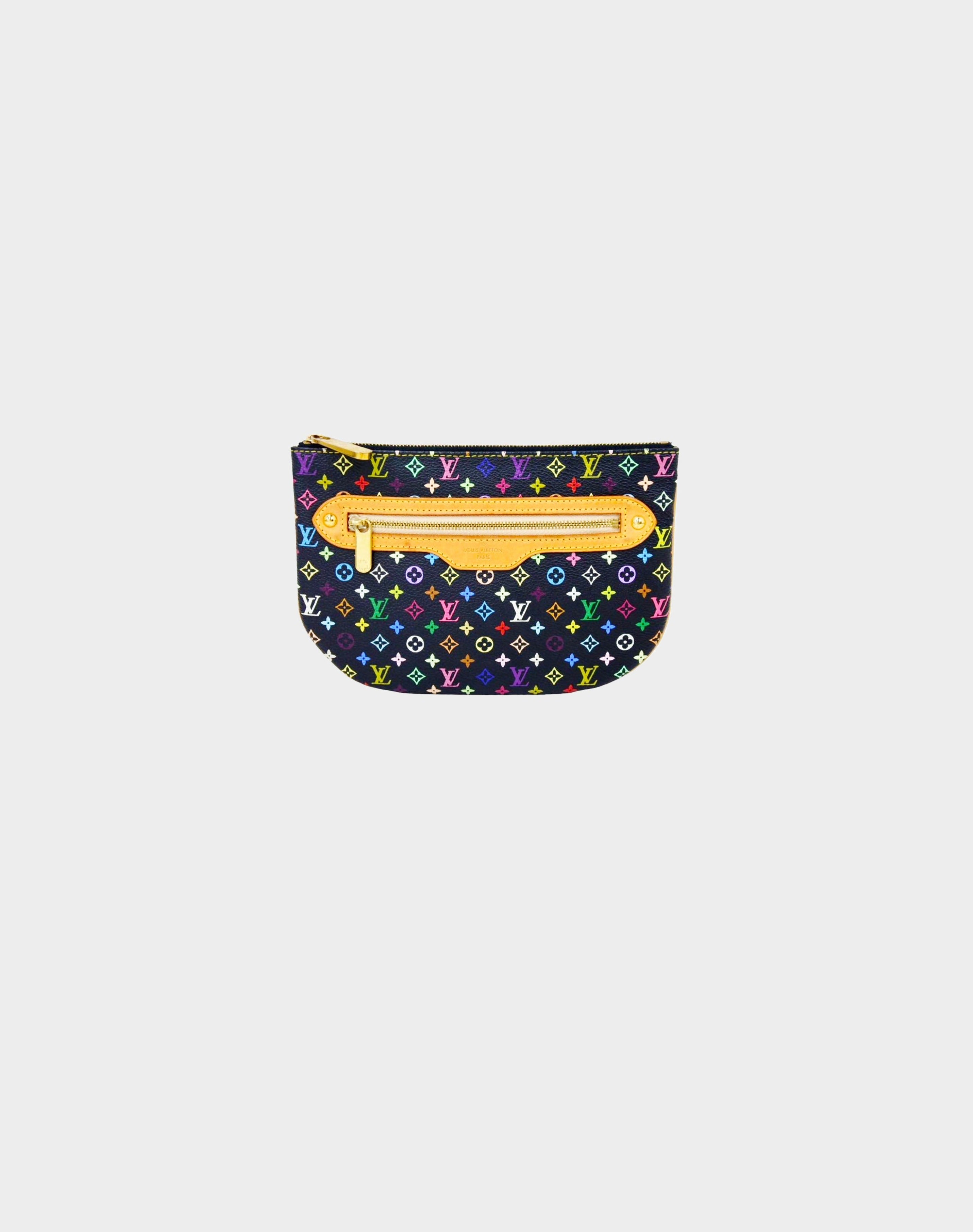 Louis Vuitton 2005 Black Monogram Multicolor Pochette GM Pouch