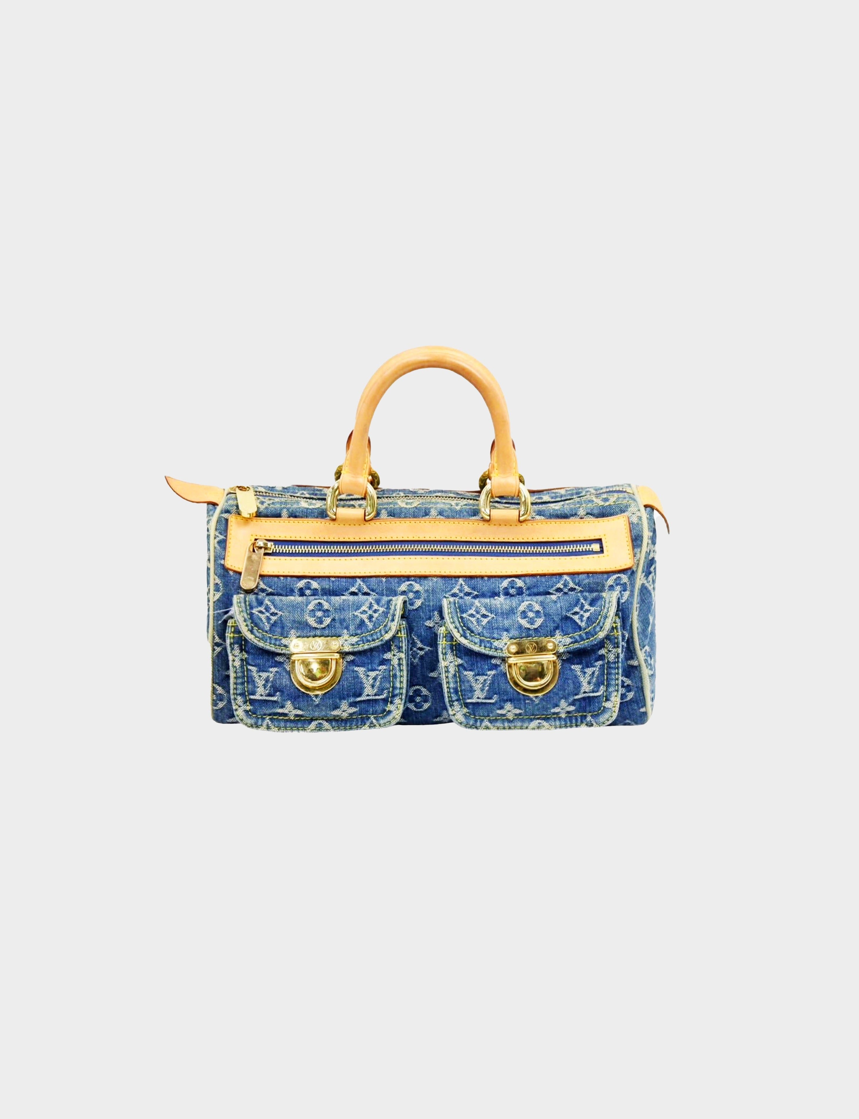 LOUIS VUITTON SS 2005 BY MARC JACOBS RARE DENIM ALLIGATOR BAG