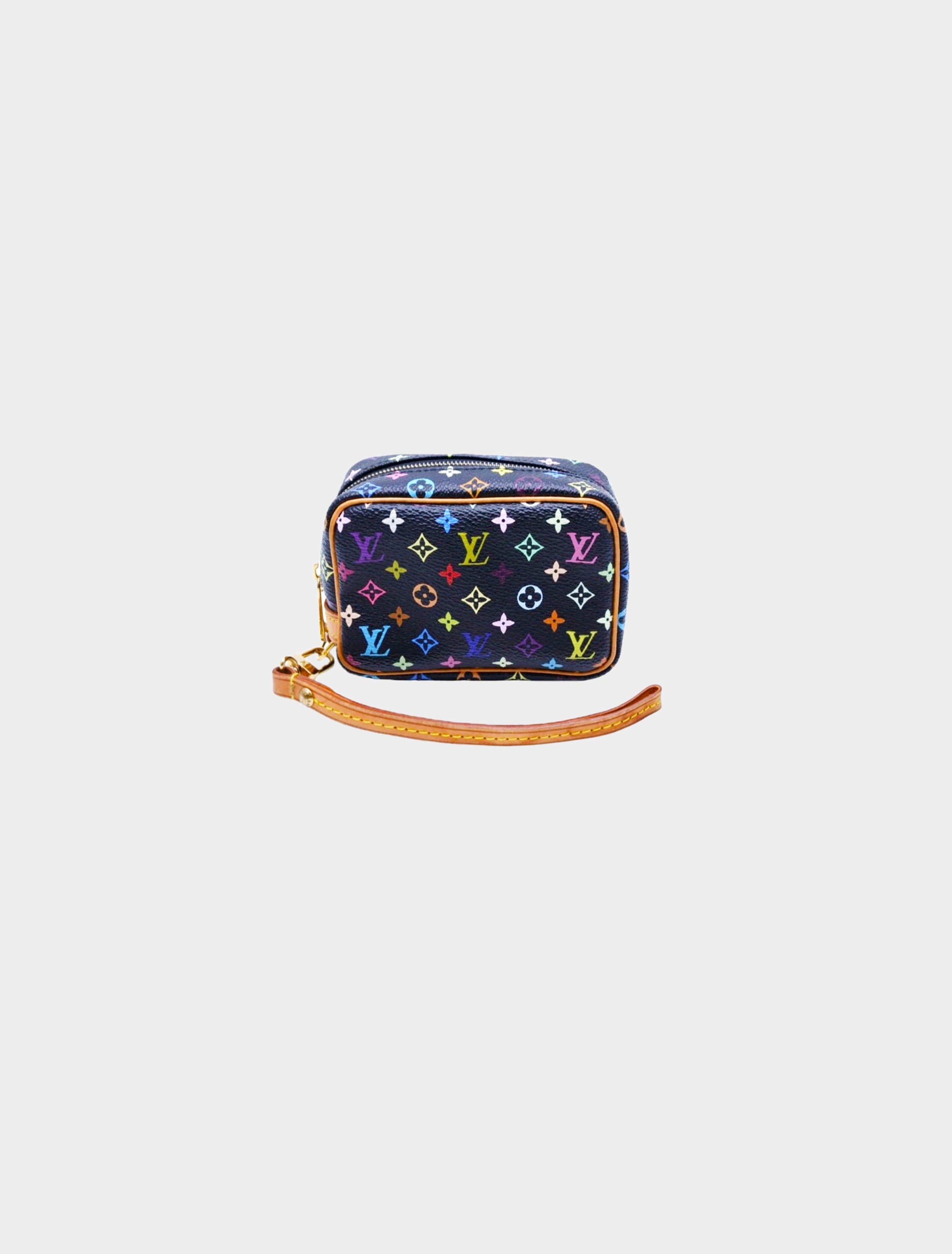 Takashi Murakami x Louis Vuitton Black Monogram Multicolore Wapity Case