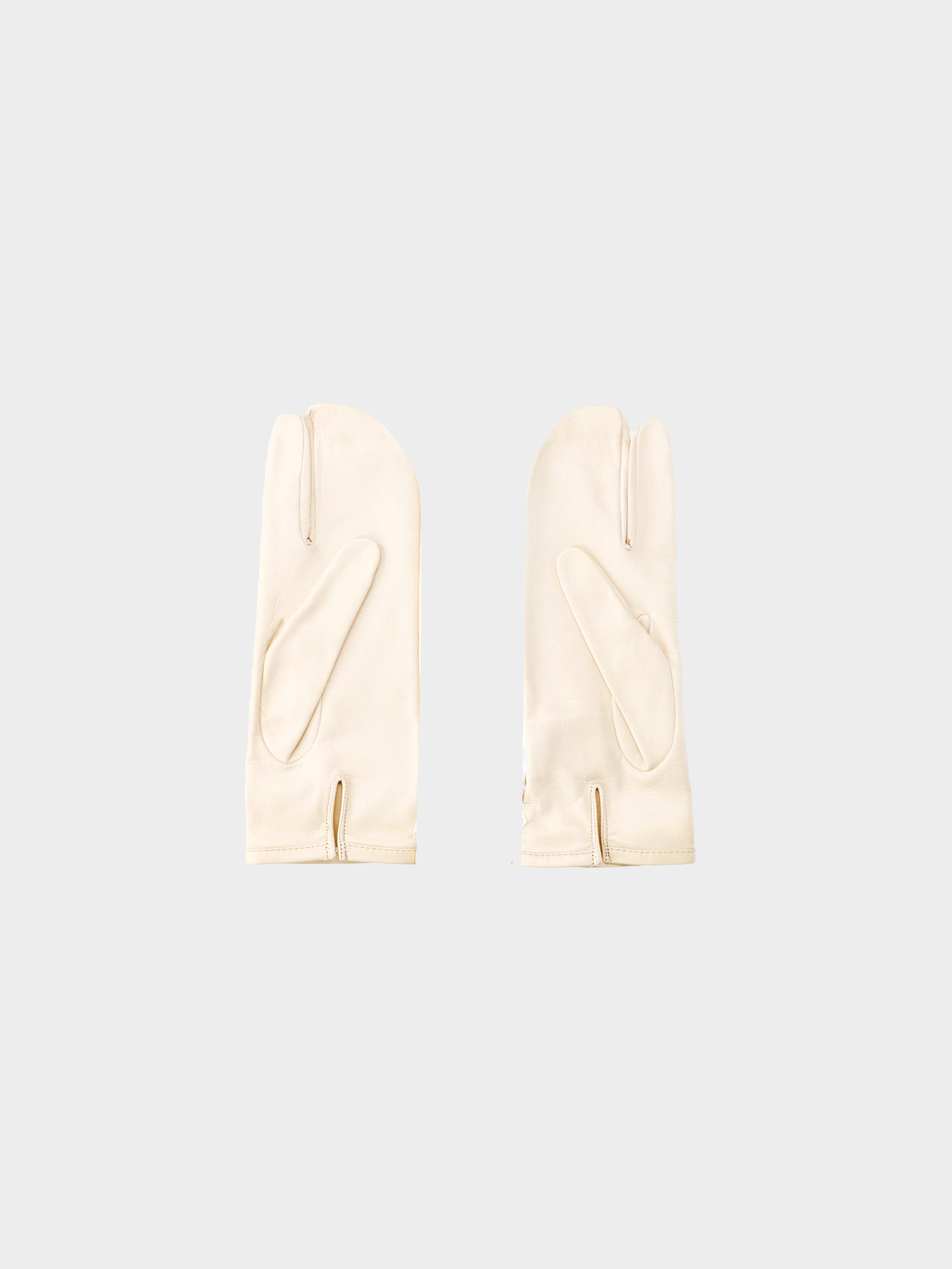 Maison Martin Margiela 2000s Beige Leather Tabi Gloves · INTO