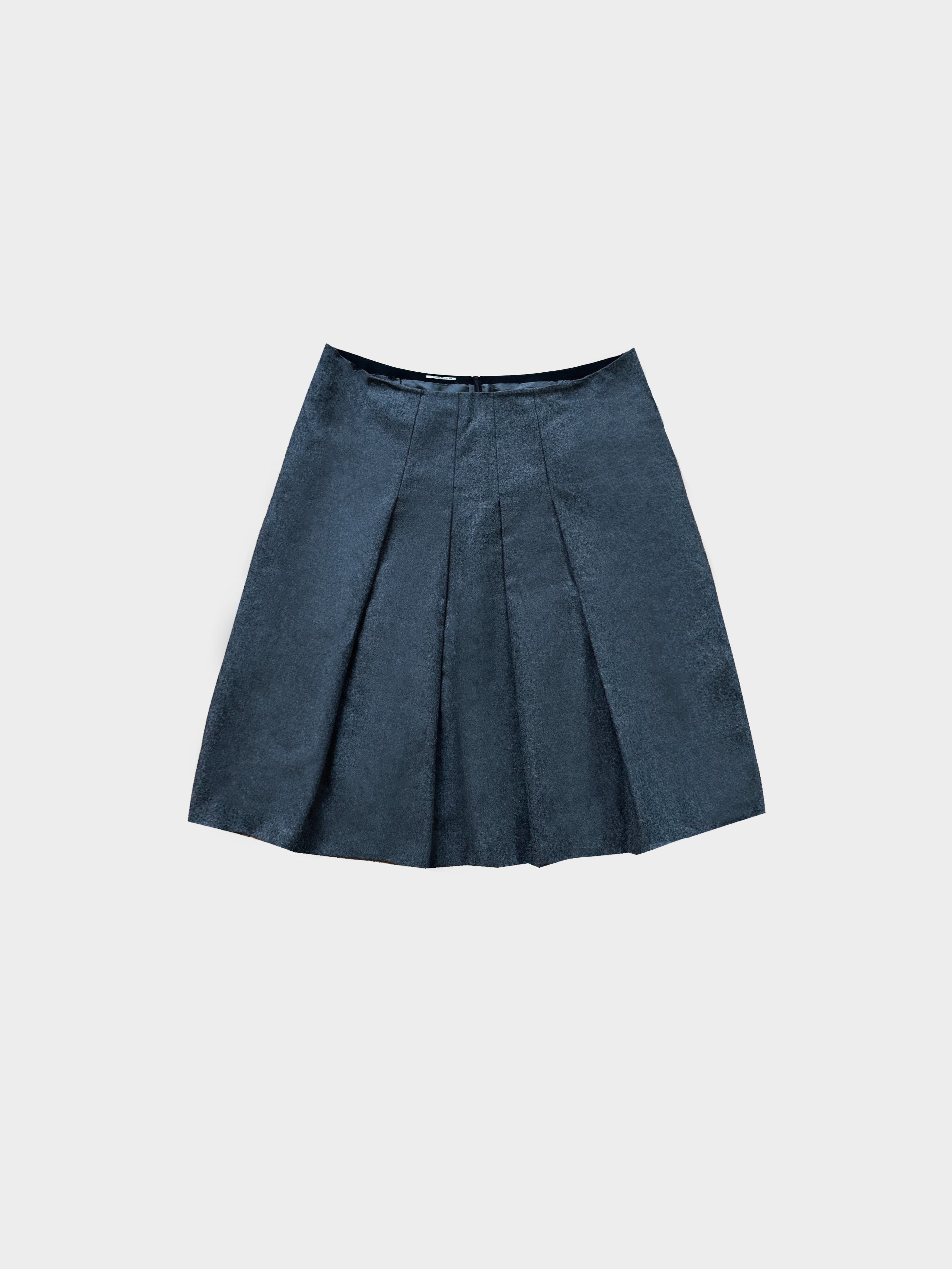 Miu Miu 2000s Pleated Wool Skirt