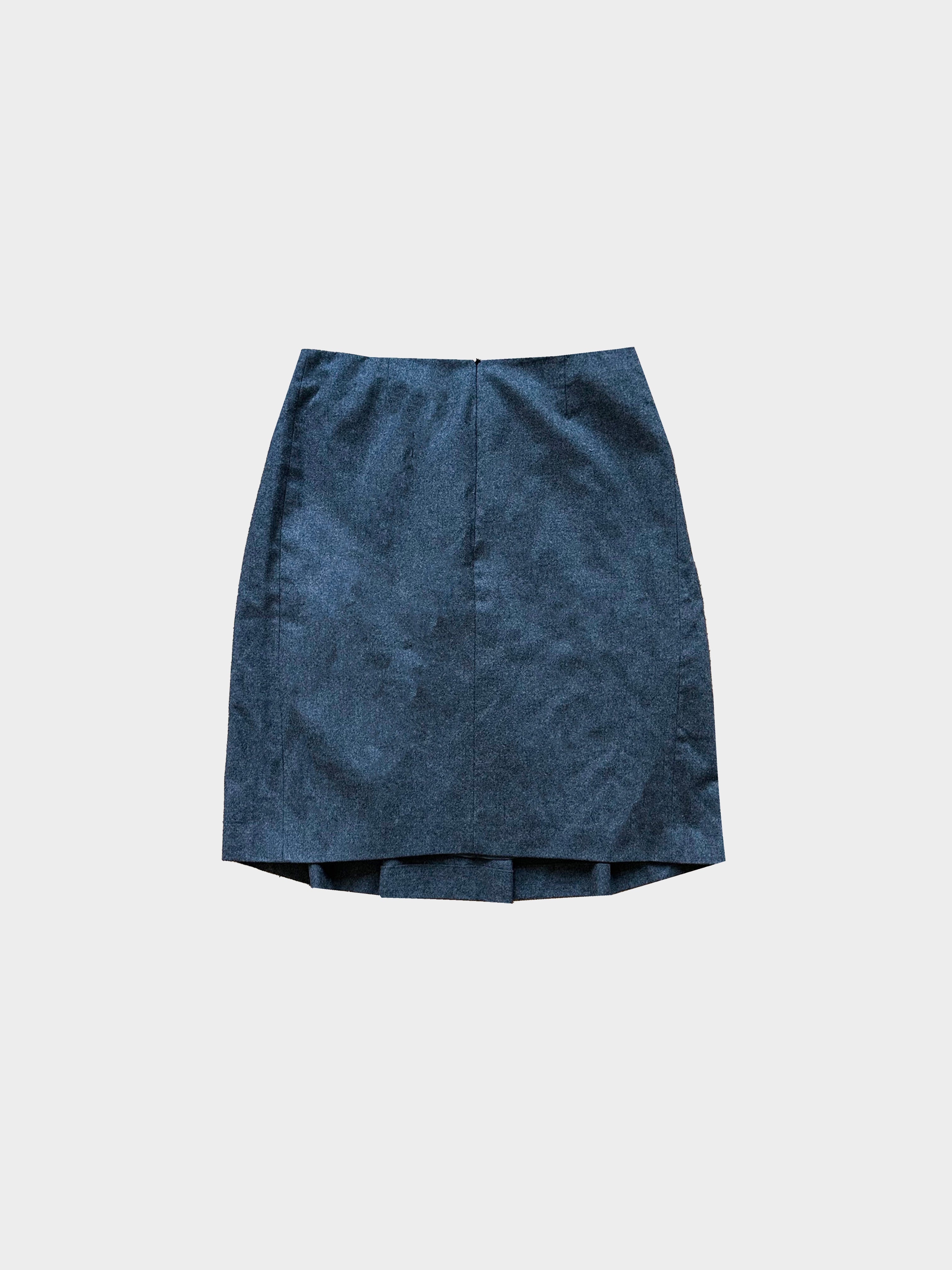 Miu Miu 2000s Pleated Wool Skirt