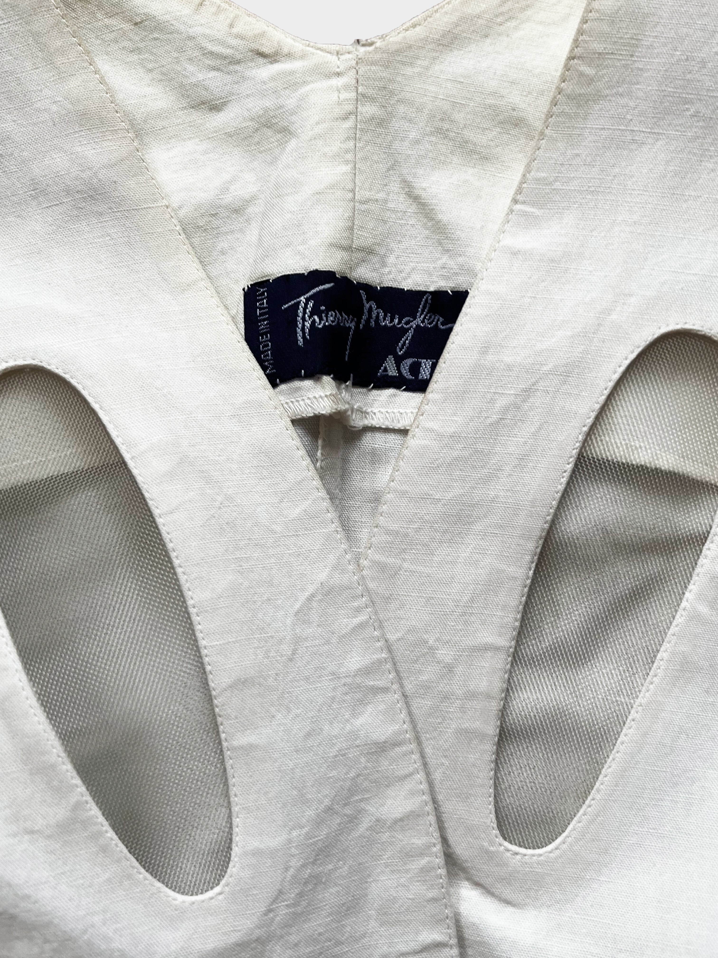 Thierry Mugler Active 1980s White Cutout Blazer