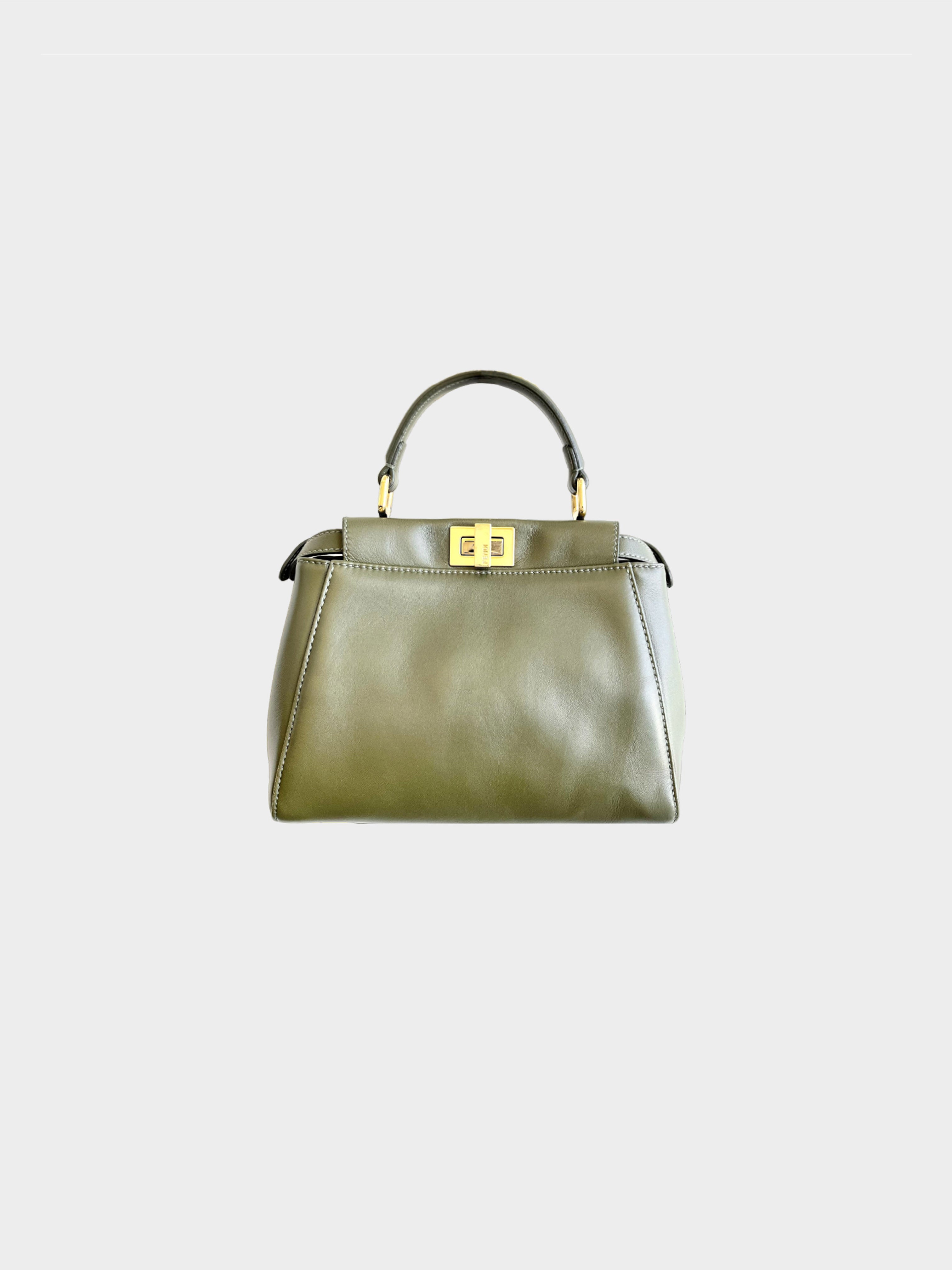 Fendi 2015 Olive Nappa Mini Peekaboo Crossbody Bag