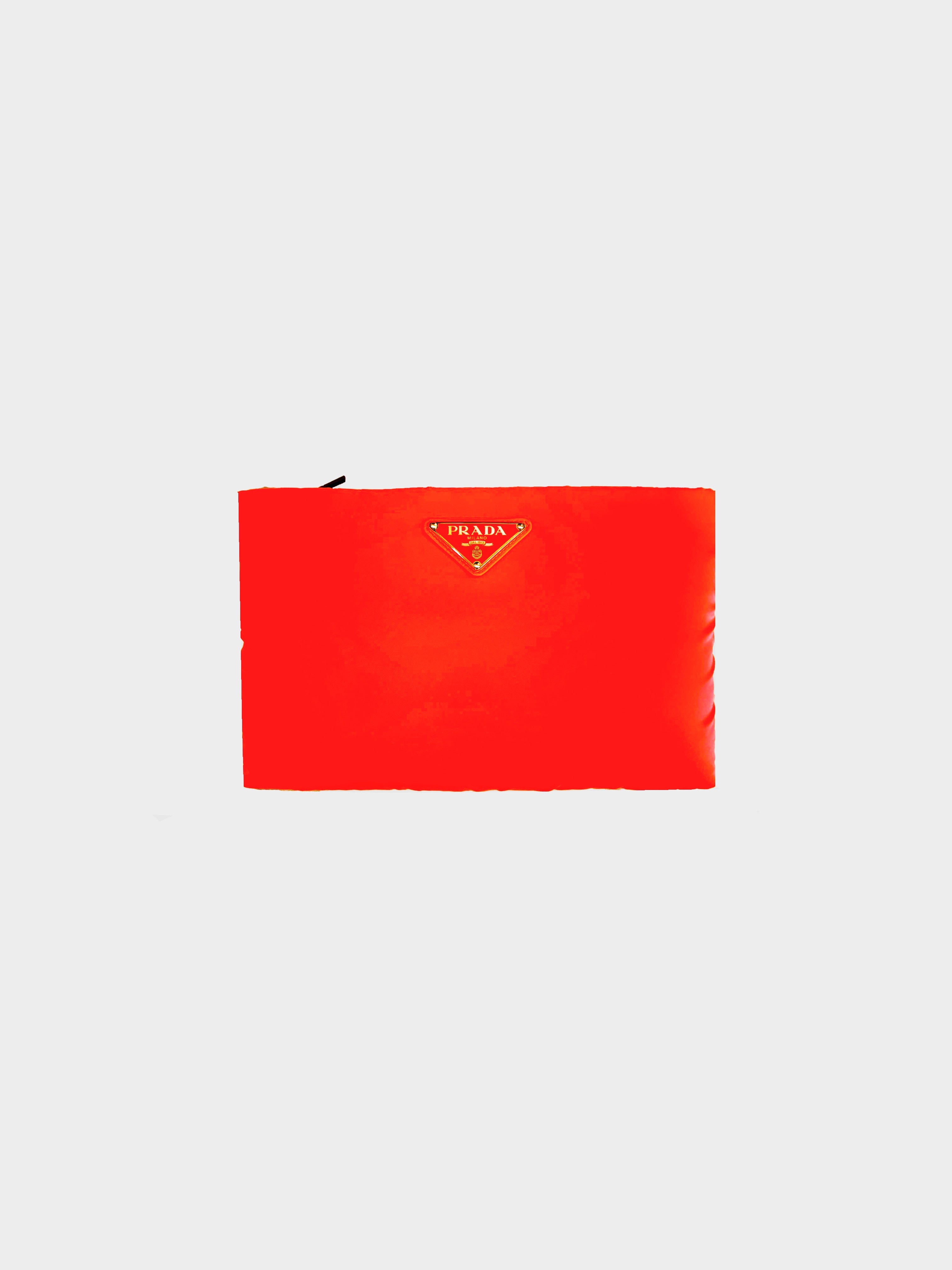 Prada 2018 Fluorescent Orange Nylon Crossbody Bag/Clutch