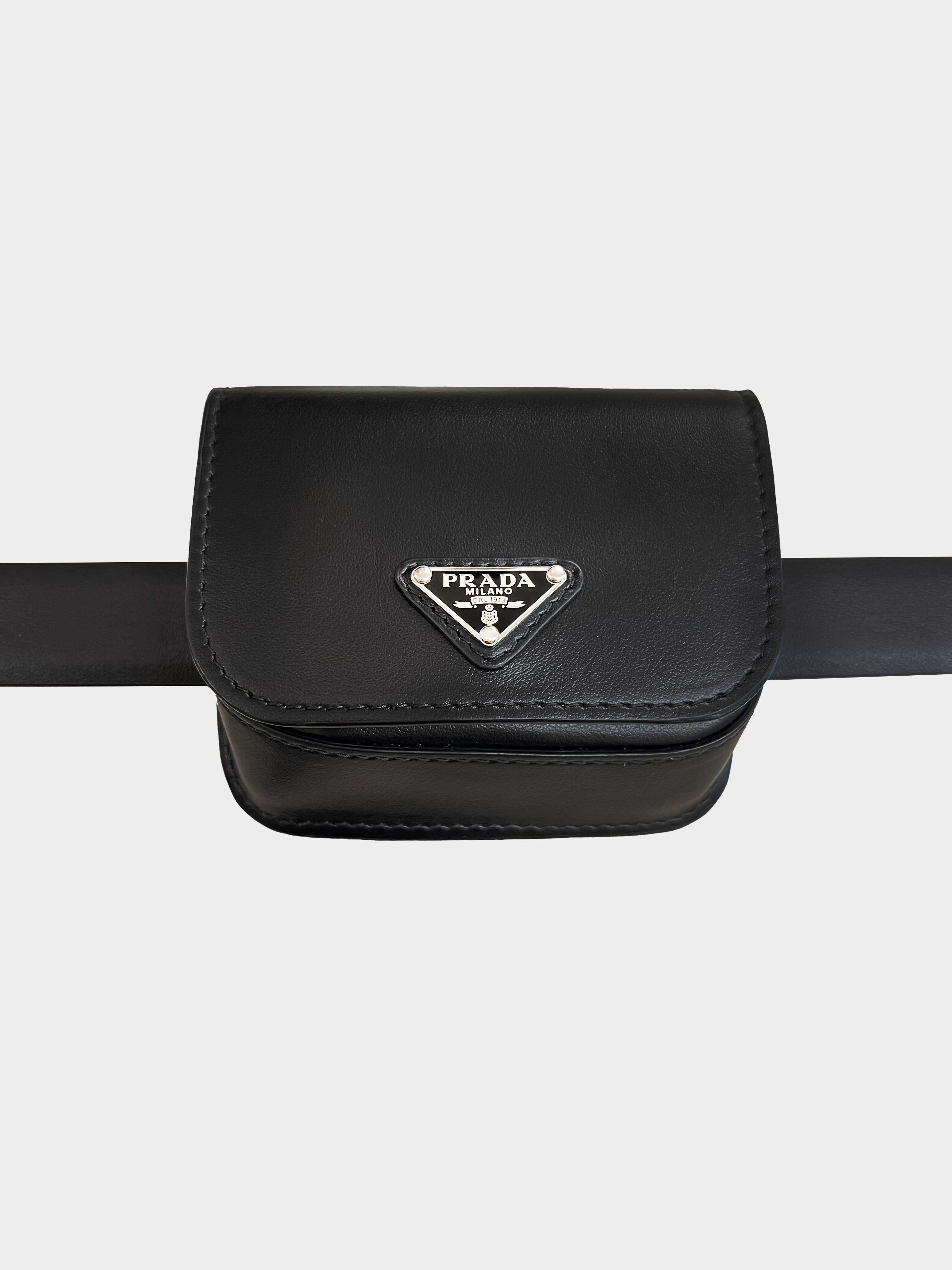 Prada 2010s Black Mini Belt Pouch