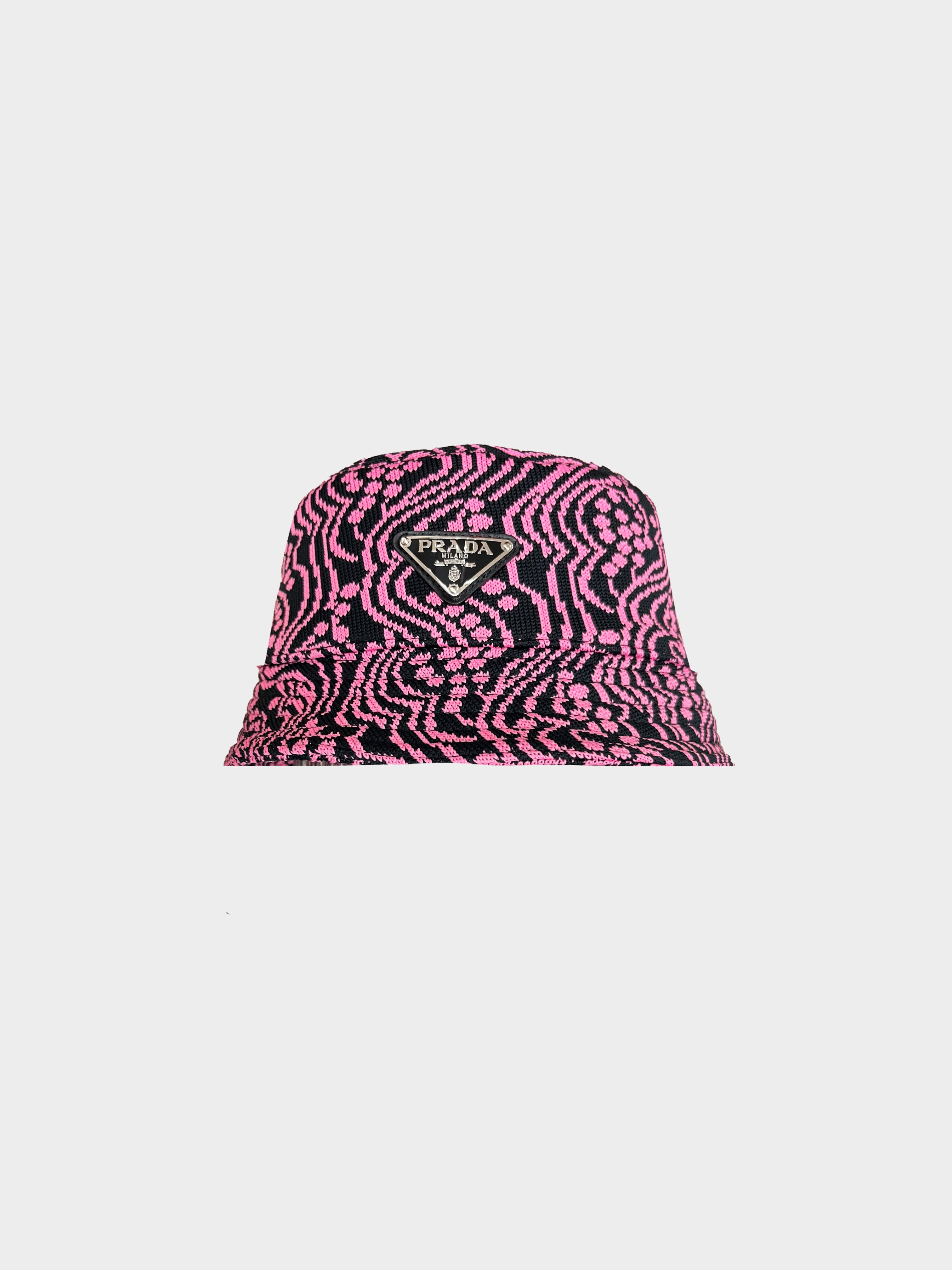 Prada 2021 Pink Jacquard Bucket Hat