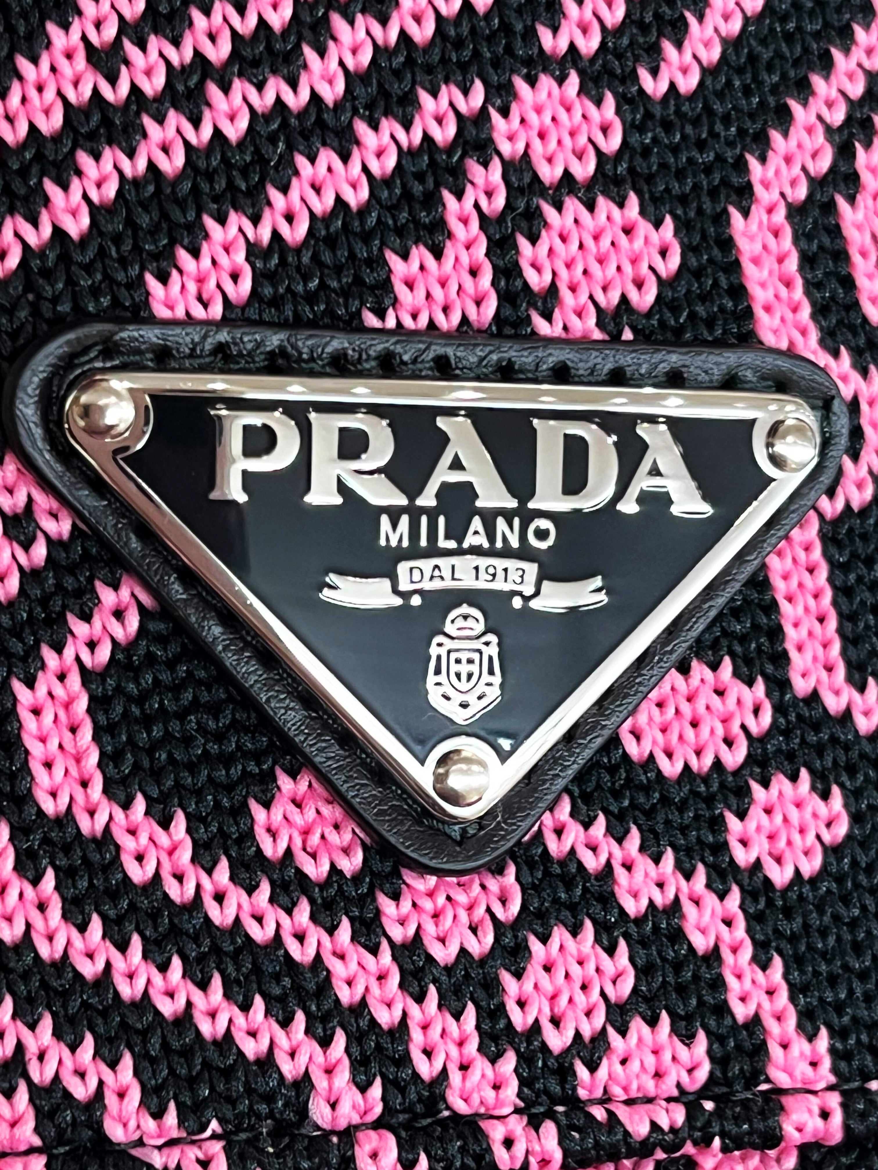 Prada 2021 Pink Jacquard Bucket Hat