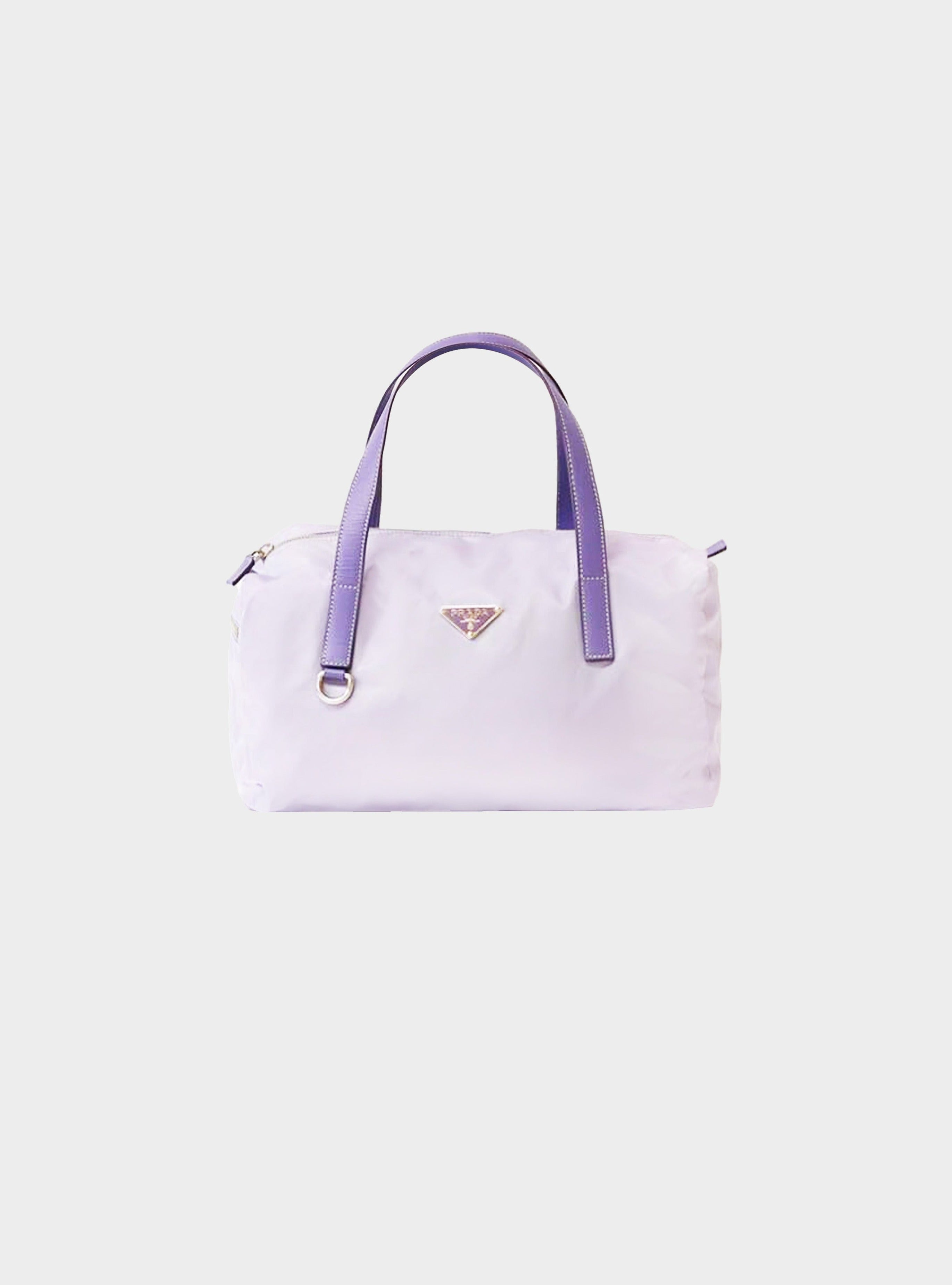 Prada 2010s Light Purple Nylon Boston Bag · INTO