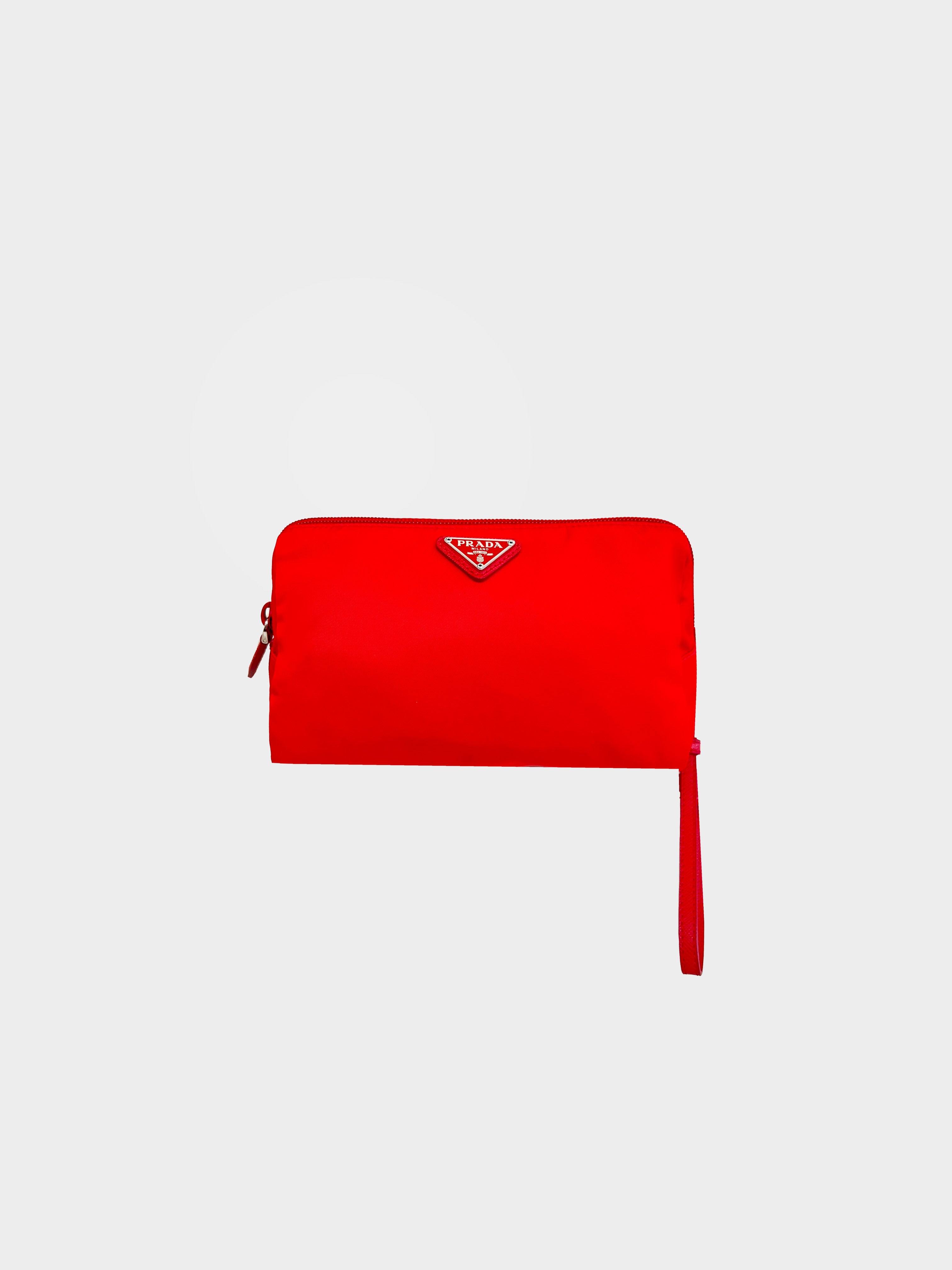 Prada 2010s Red Nylon Wristlet · INTO