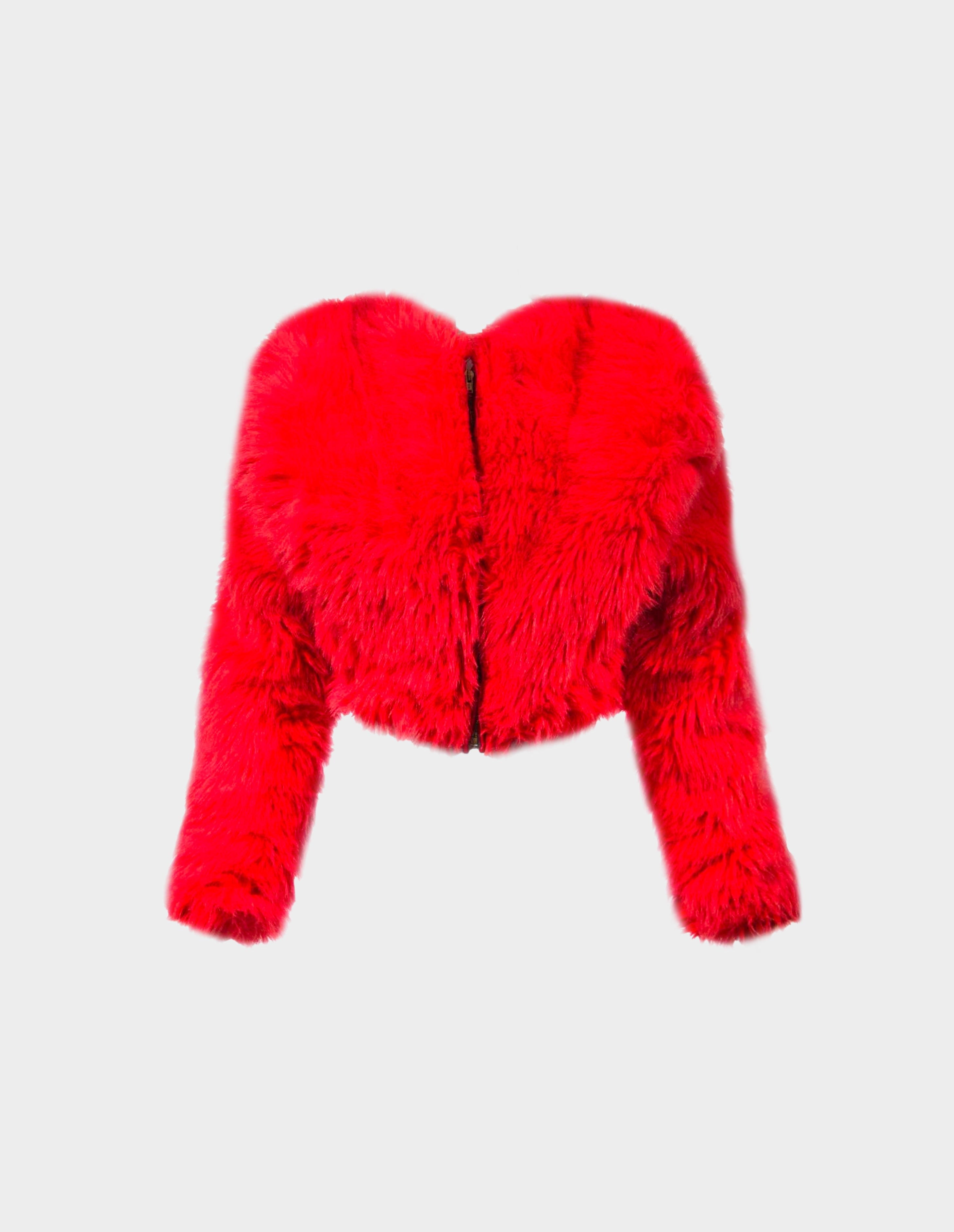 Vivienne Westwood FW 1992 Red Fur Heart Runway Jacket