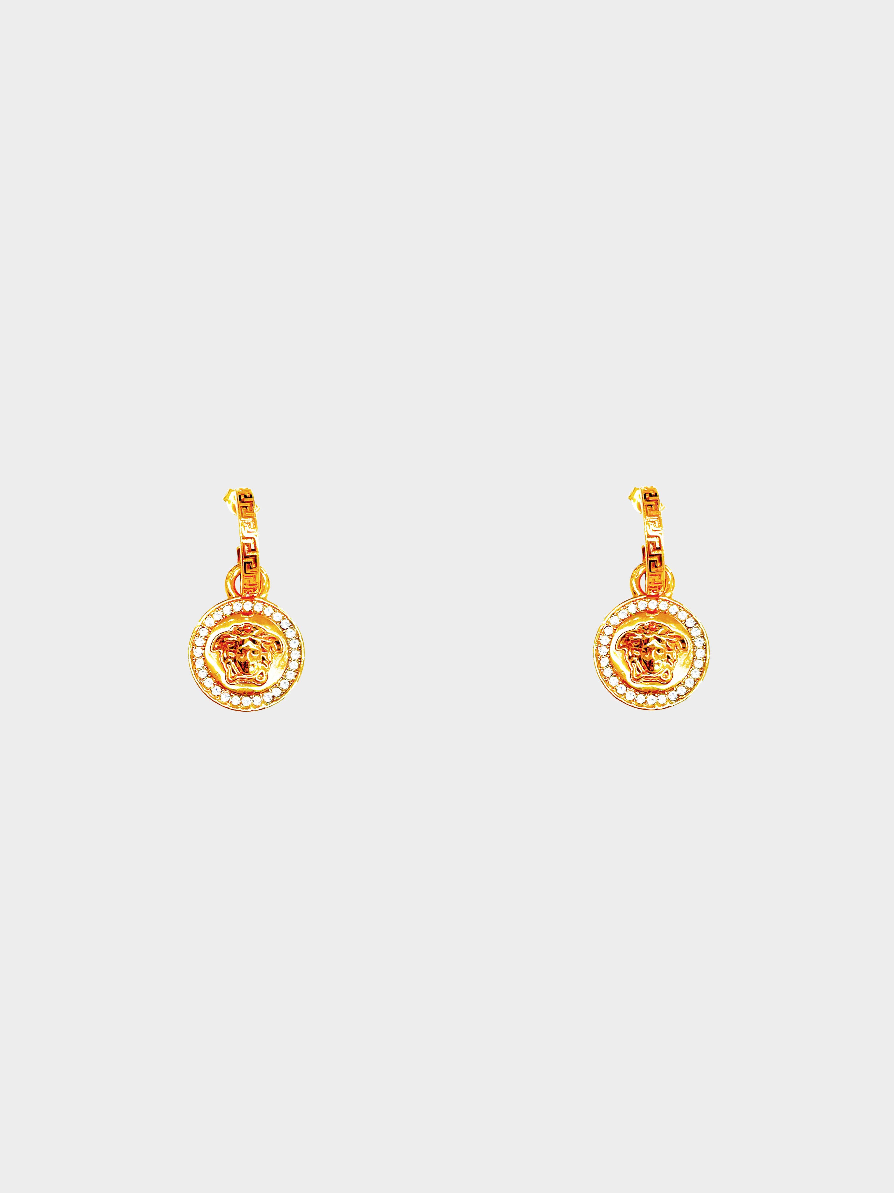 Versace 2020s Crystal La Medusa Earrings