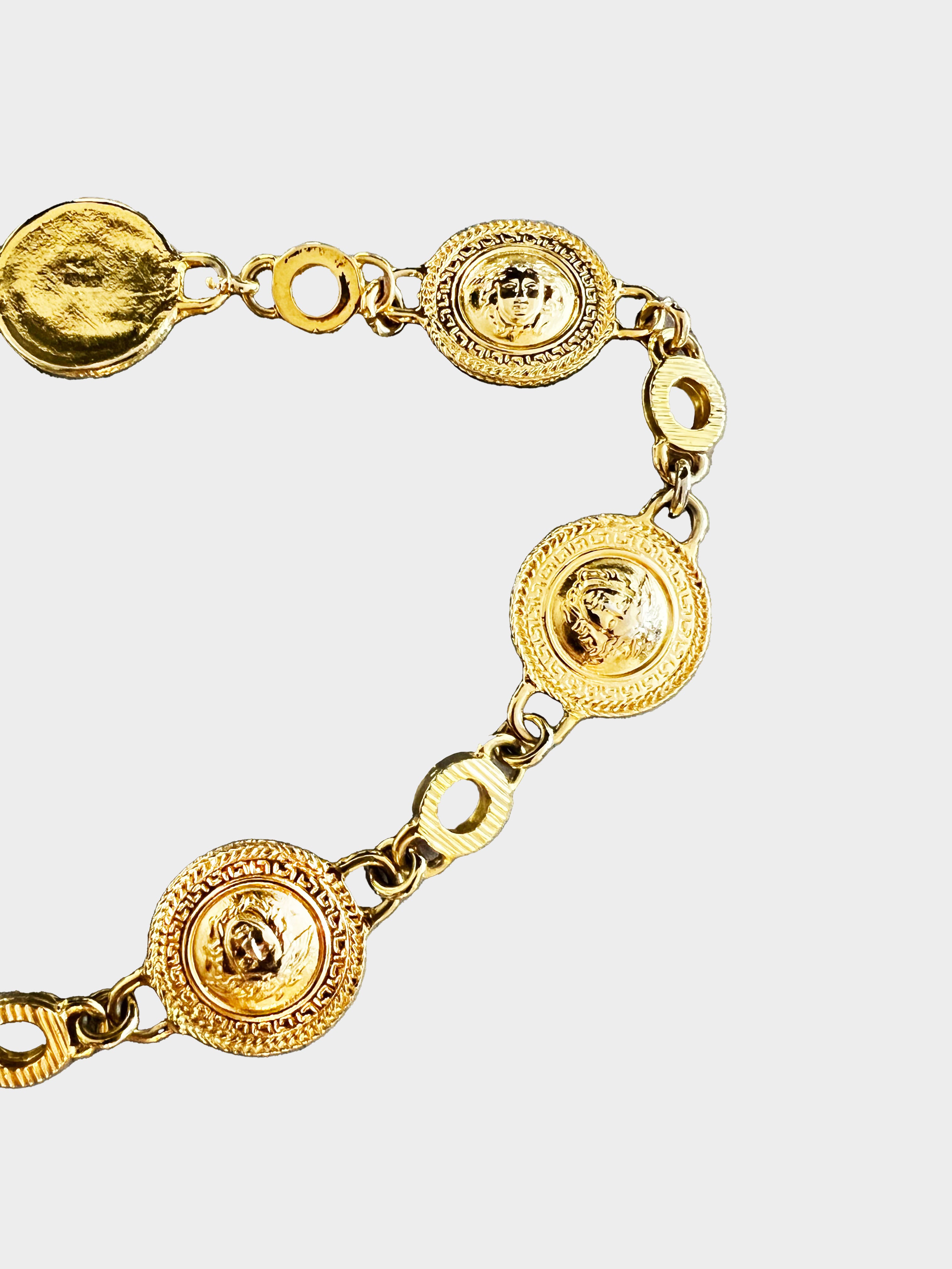 Versace 1990s Gold Medusa-Head Chain Belt