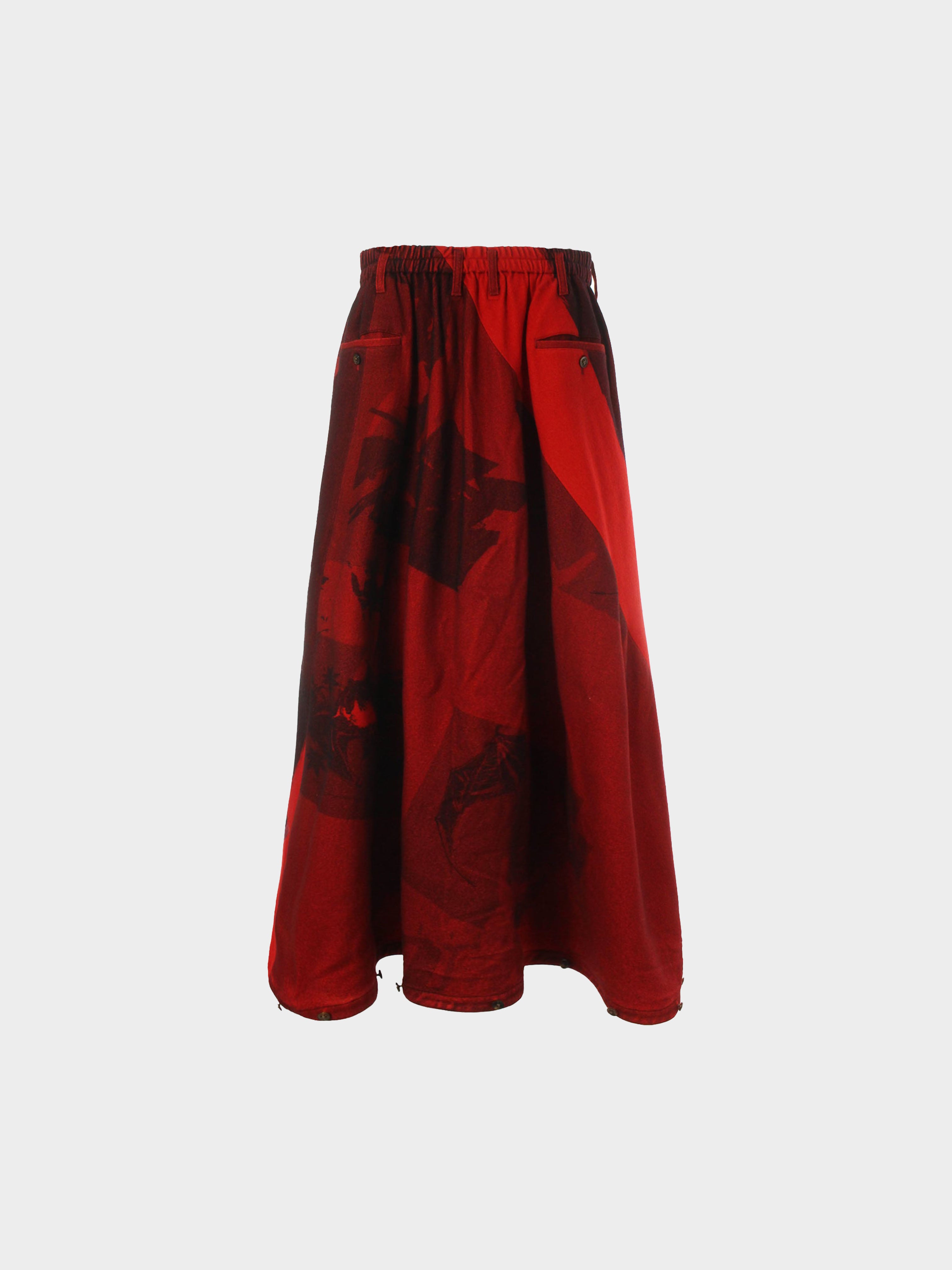 Yohji Yamamoto FW 2018 Pour Homme Red Long Skirt