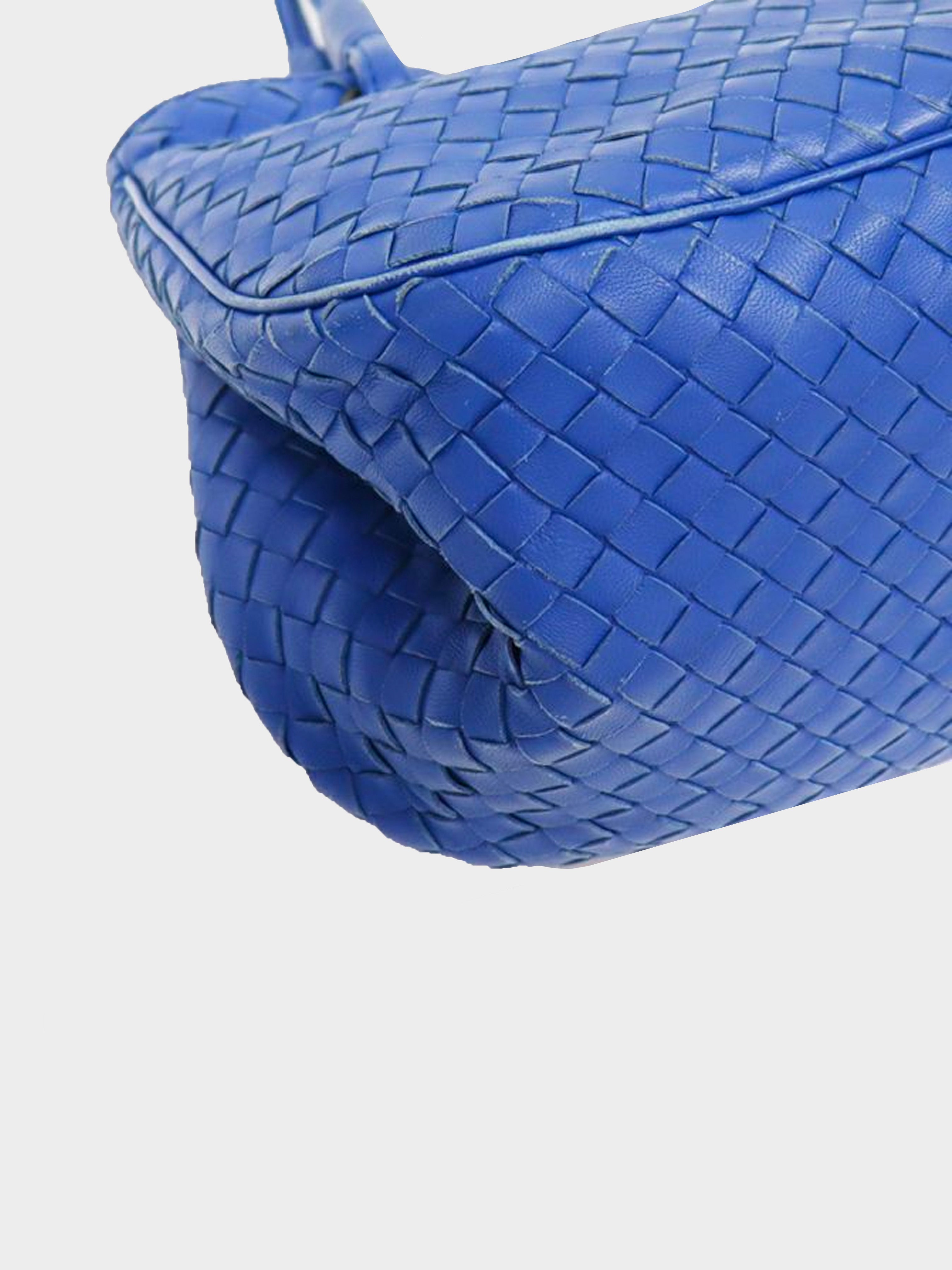 Bottega Veneta Blue Intrecciato Nappa Leather Crossbody Bag Bottega Veneta