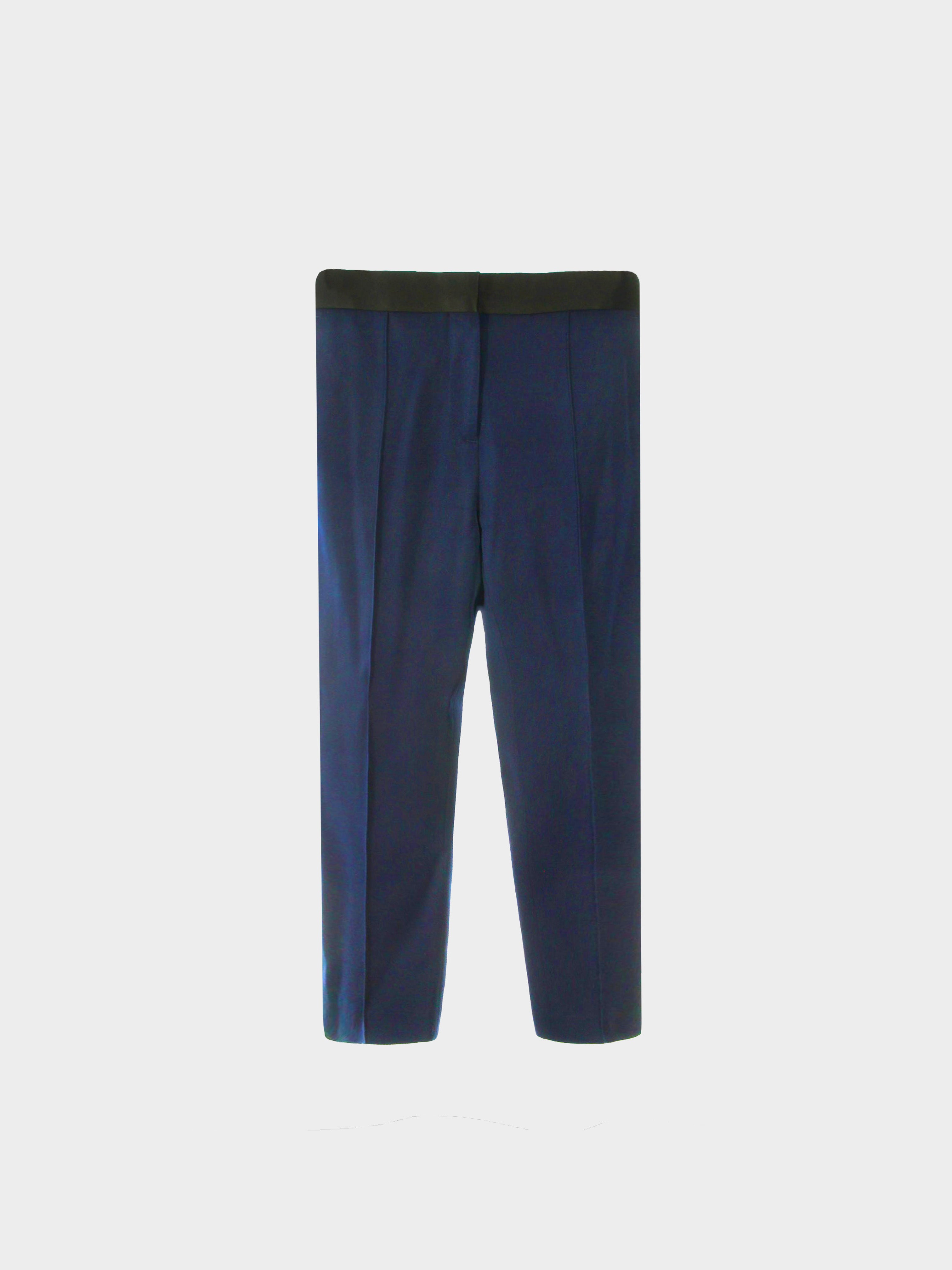 Céline by Phoebe Philo 2000s Navy Blue Stovepipe Trousers