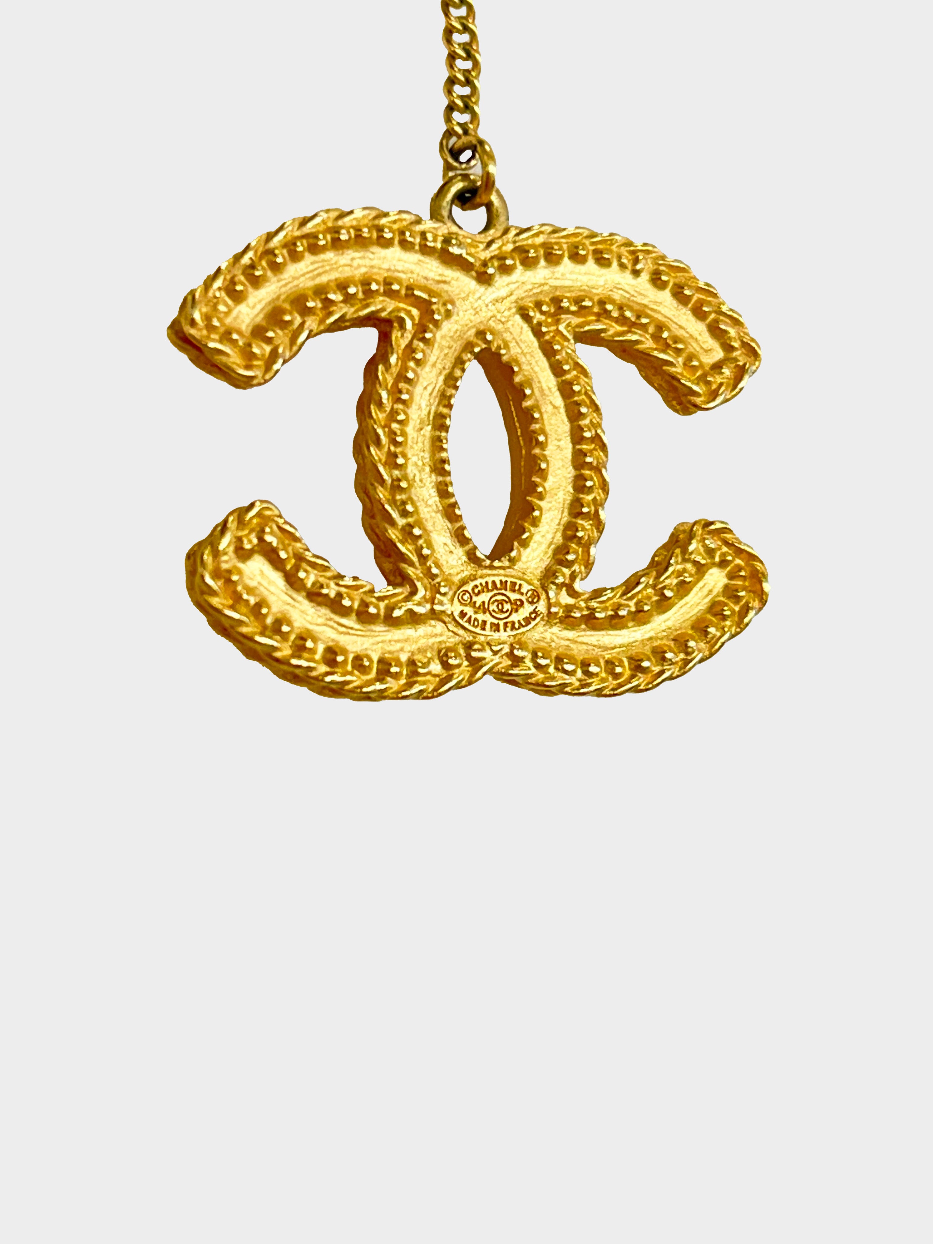 Chanel 2014 Gold CC Drop Earrings
