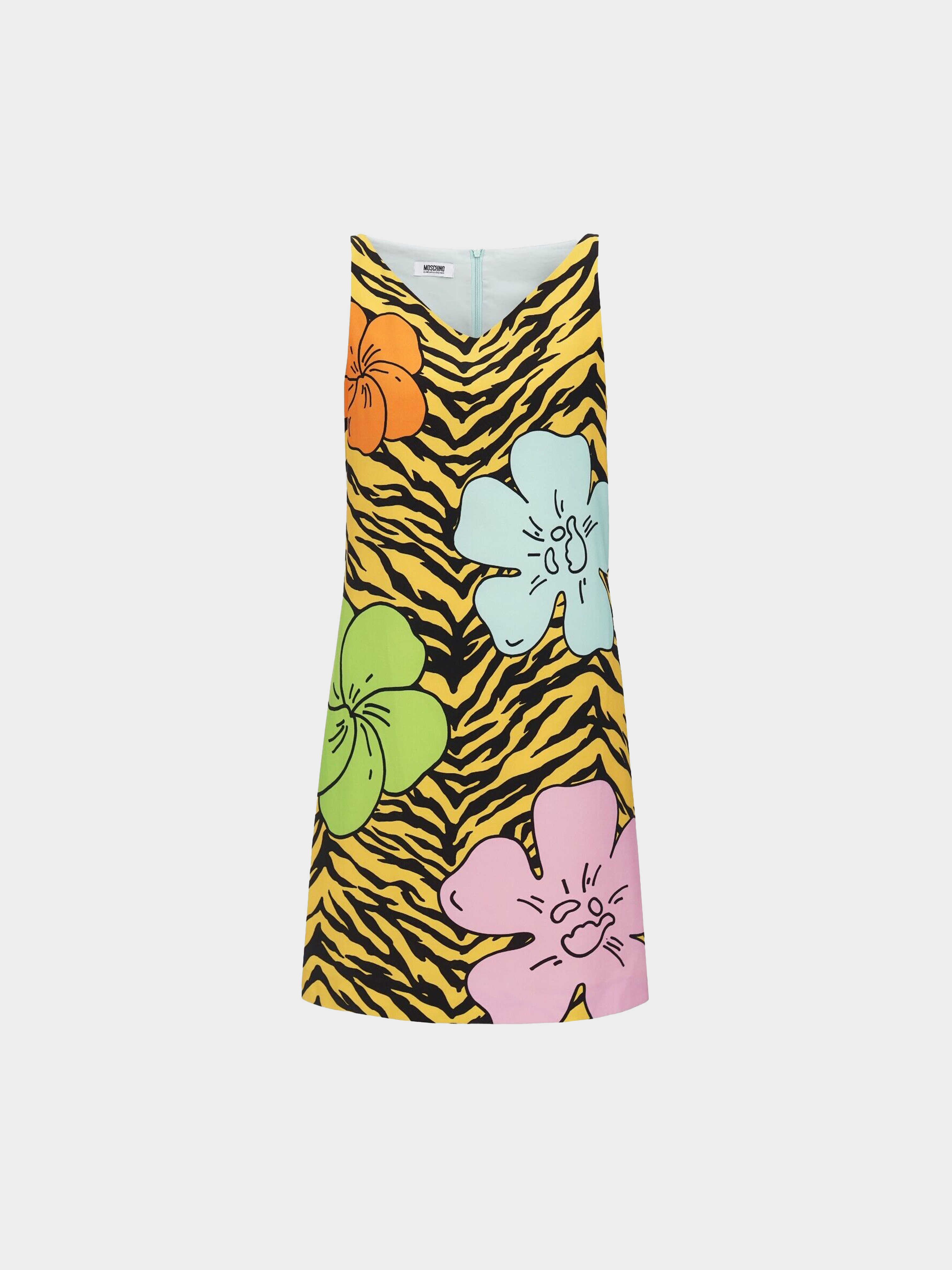 Moschino 2000s Floral Tiger Print Dress
