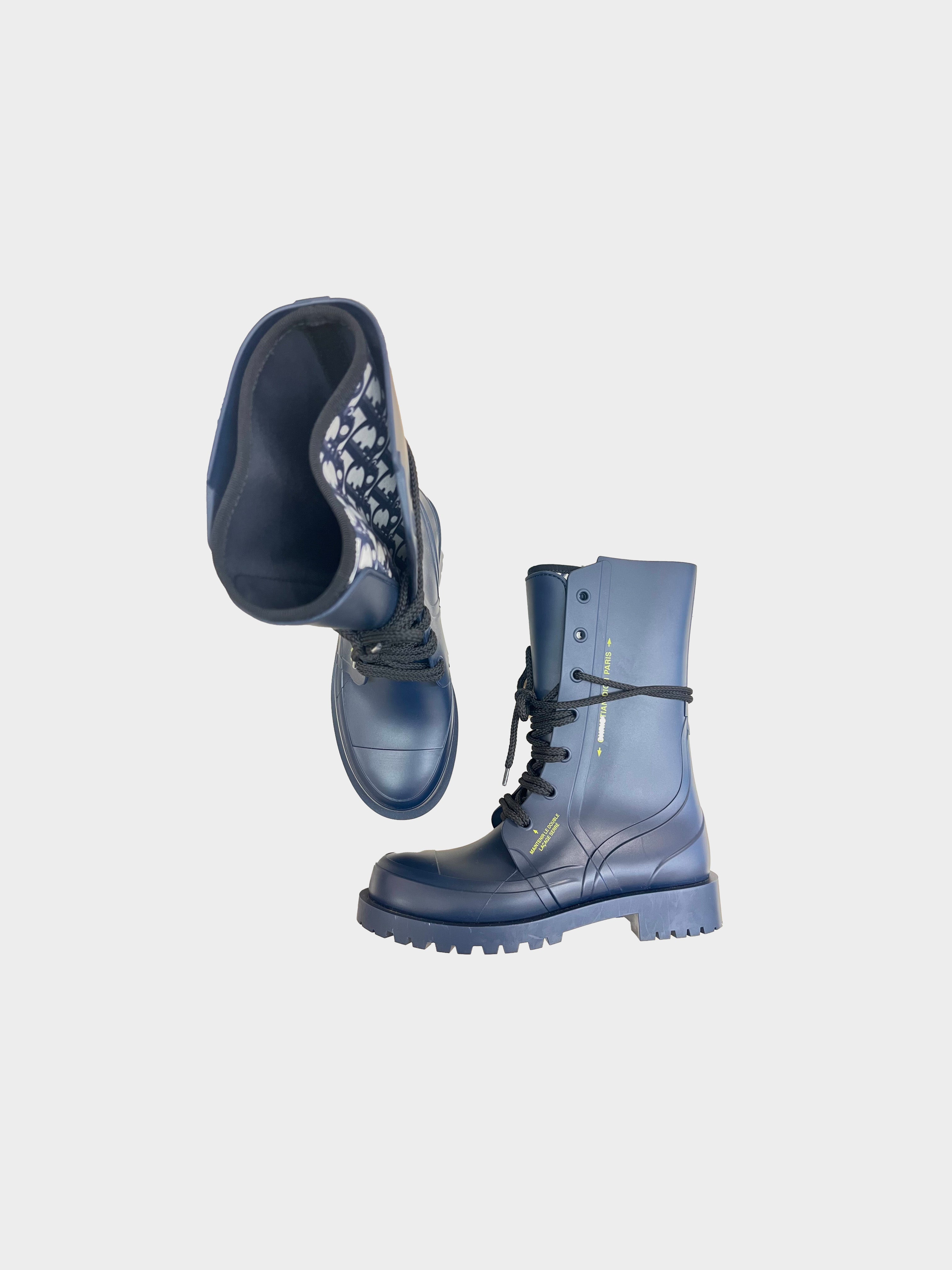 Christian Dior 2020s Navy Diorcamp Combat Boots · INTO
